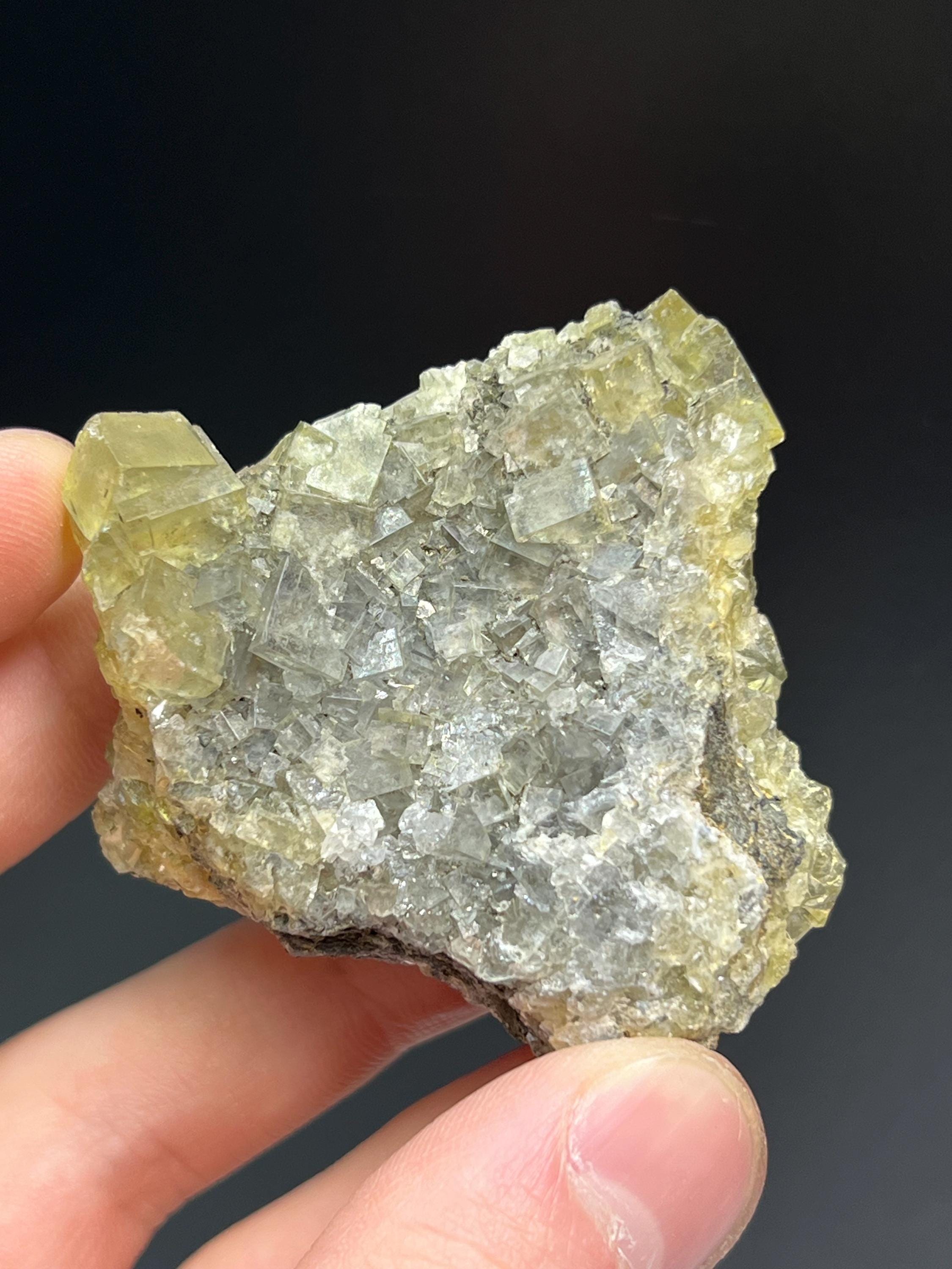 Rare Yellow Okorsu Fluorite Specimen - Crystal Gemstone AE 