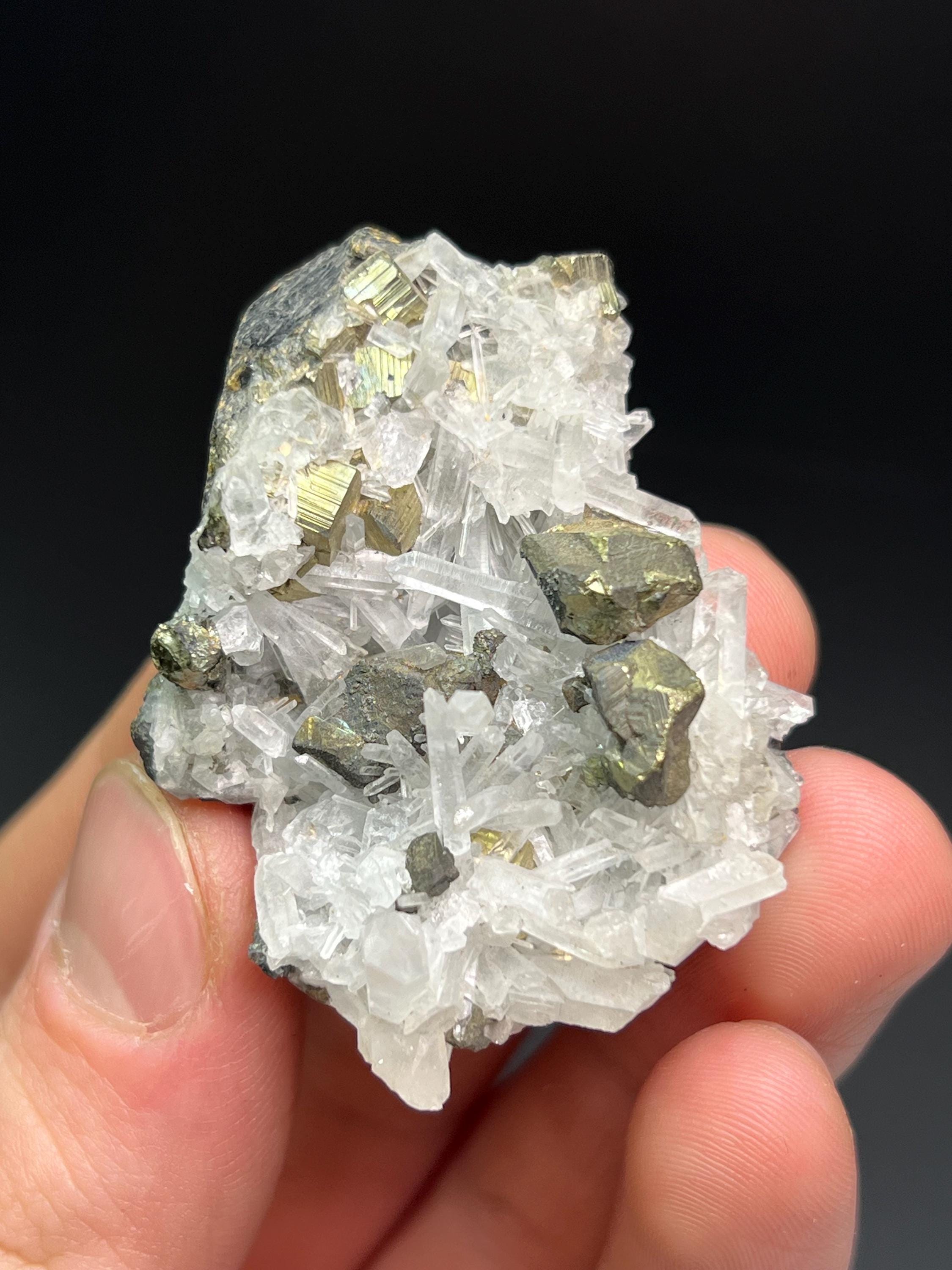 Pyrite And Galena With Crystal Quartz - Crystal Gemstone AE 