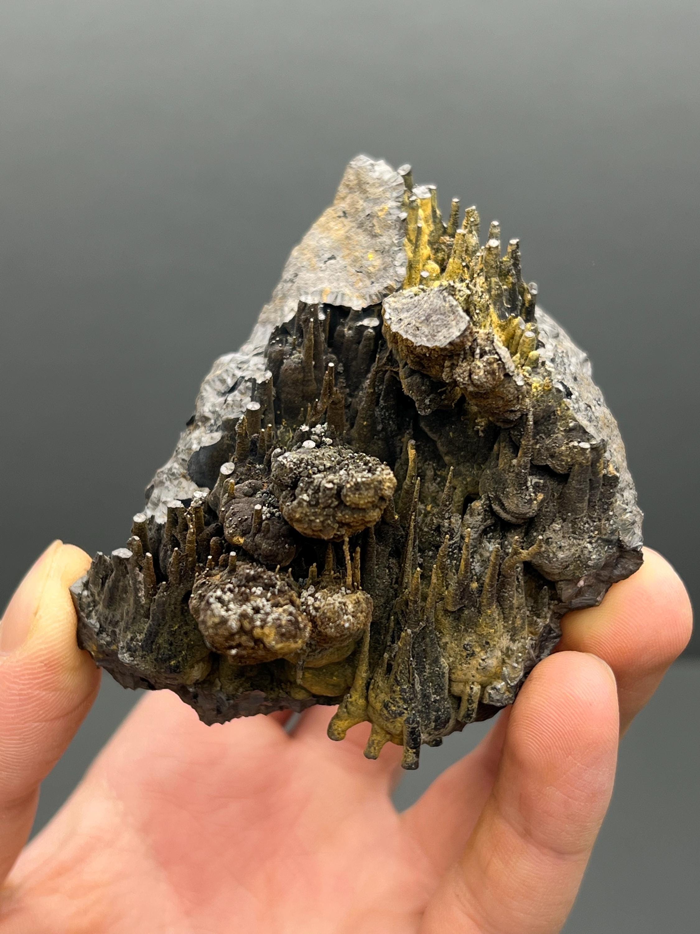 Limonite On Stalactite Goethite Specimen - Crystal Gemstone AE 