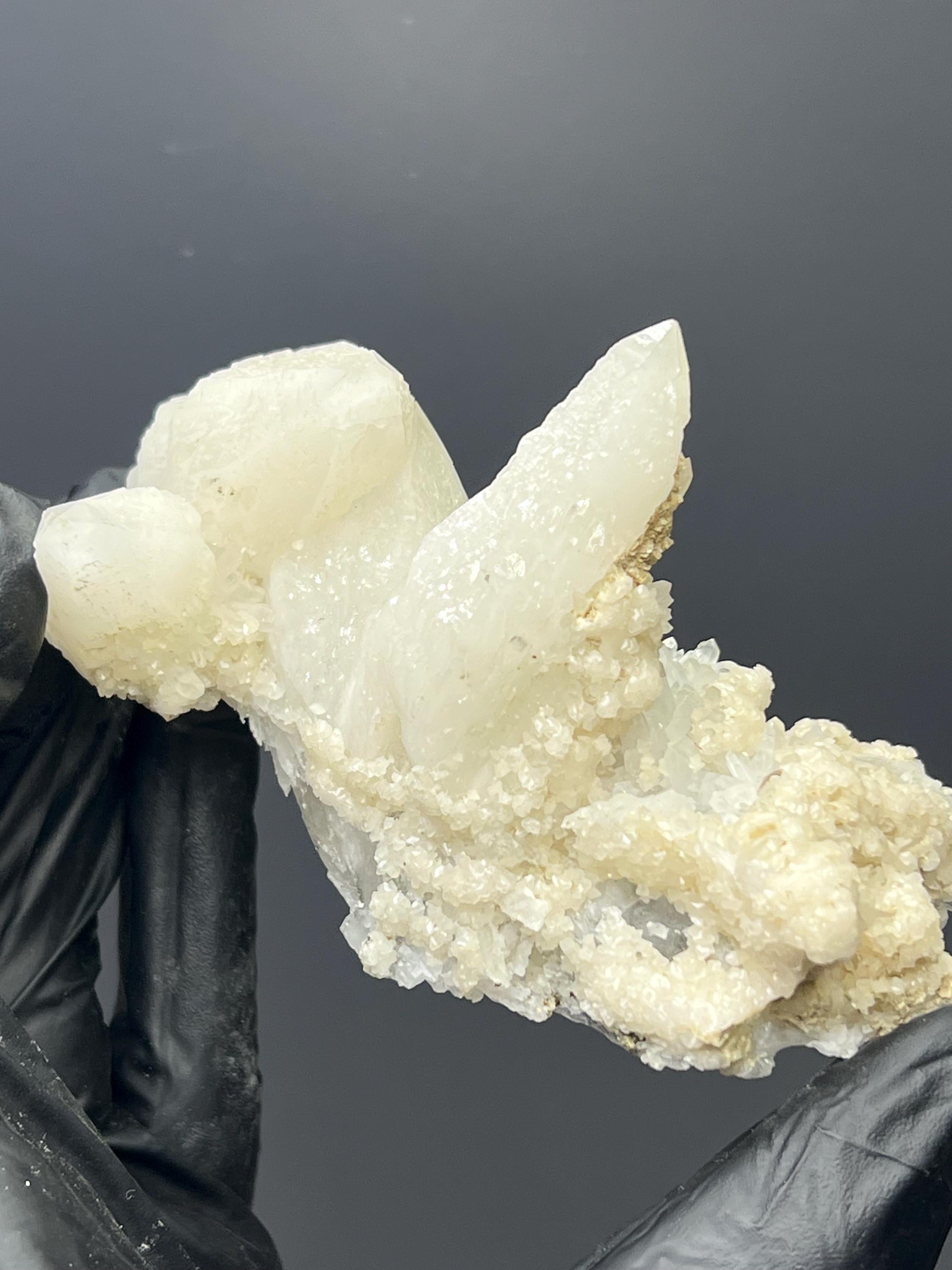 Calcite With Crystal Quartz Specimen - Crystal Gemstone AE 