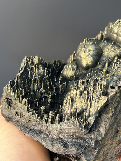 Museum Grade, Very Special Golden Color Stalactite And Botryoidal Formation Goethite Specimen - Crystal Gemstone AE 