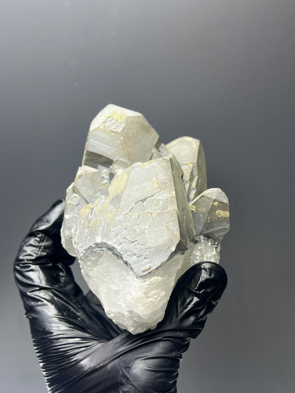 Pyrite Alloy Gray Crystal Calcite - Crystal Gemstone AE 
