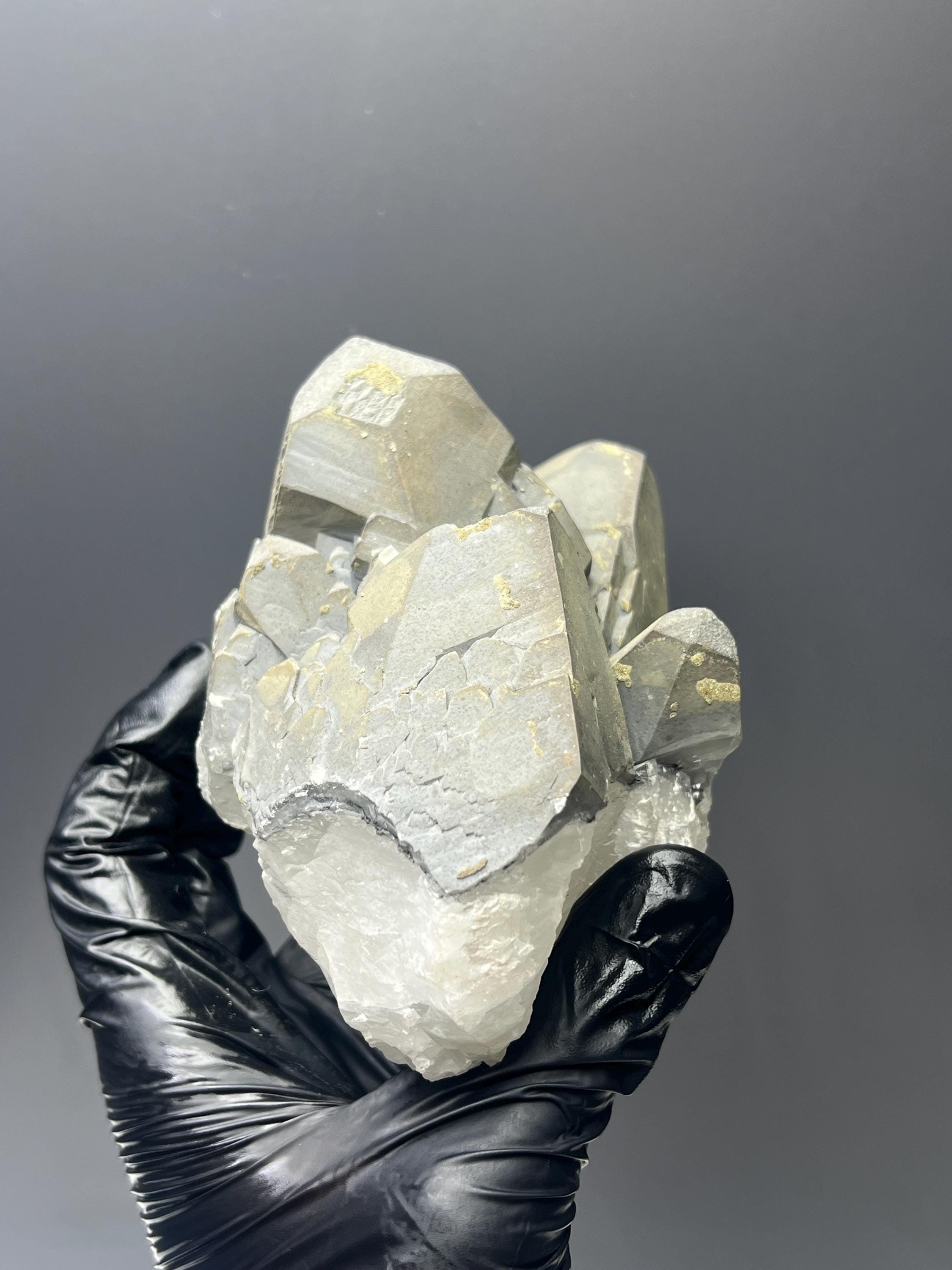 Pyrite Alloy Gray Crystal Calcite - Crystal Gemstone AE 