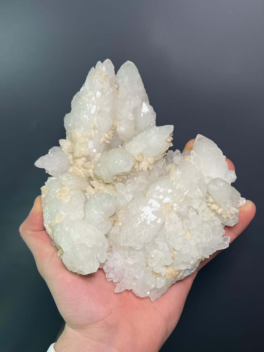 Calcite With Cathedral Crystal Quartz Specimen, 1,2kg - Crystal Gemstone AE 