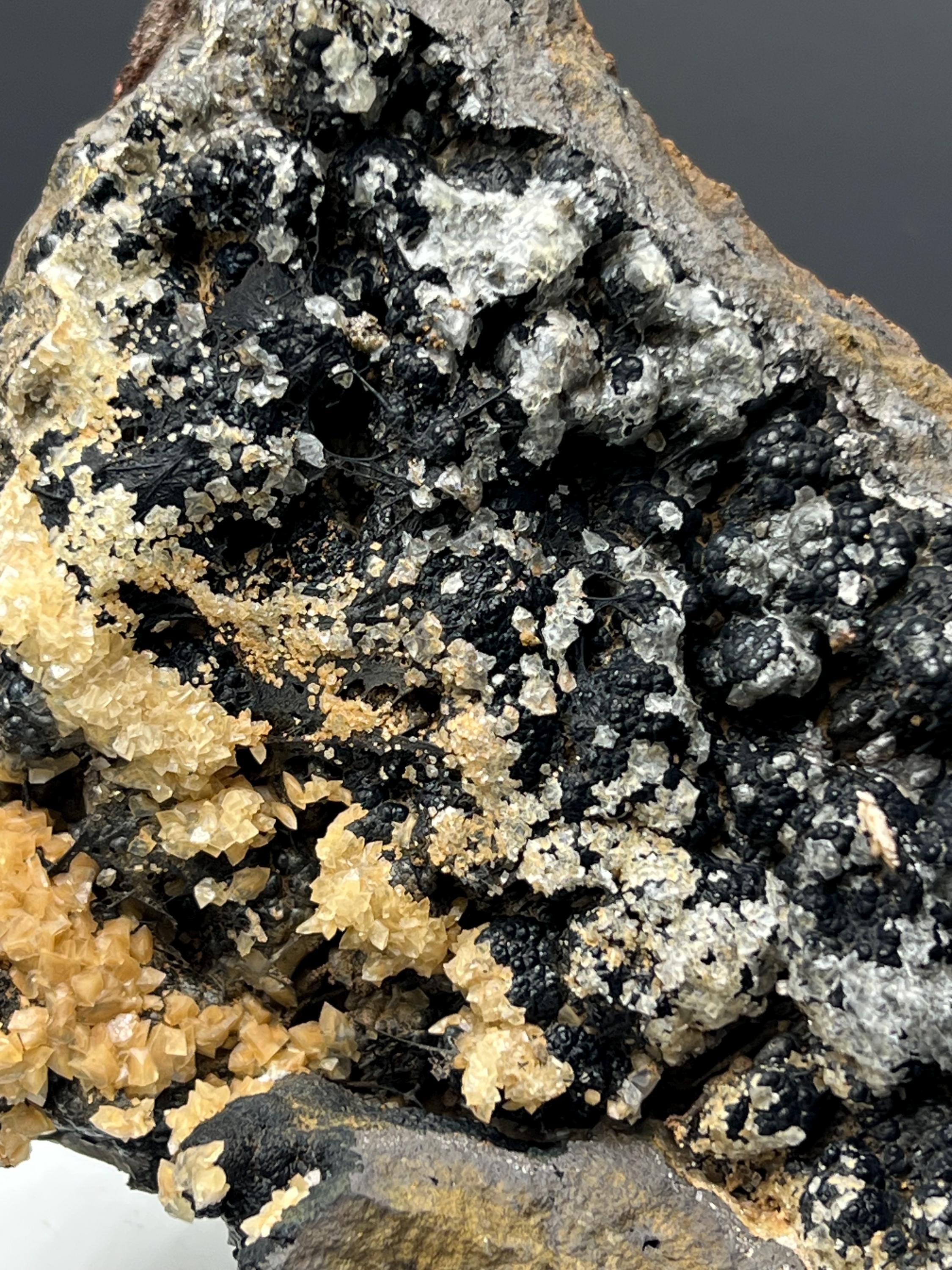 Museum Grade, Crystal Calcite With Goethtie Specimen, For Special Collection - Crystal Gemstone AE 
