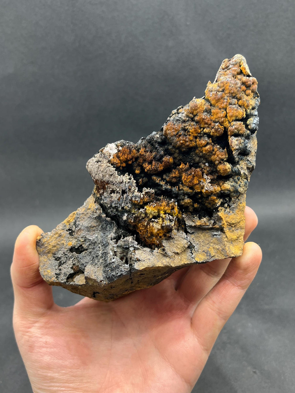 Showy, Limonite And Specularite On Goethite Small Stalactites - Crystal Gemstone AE 