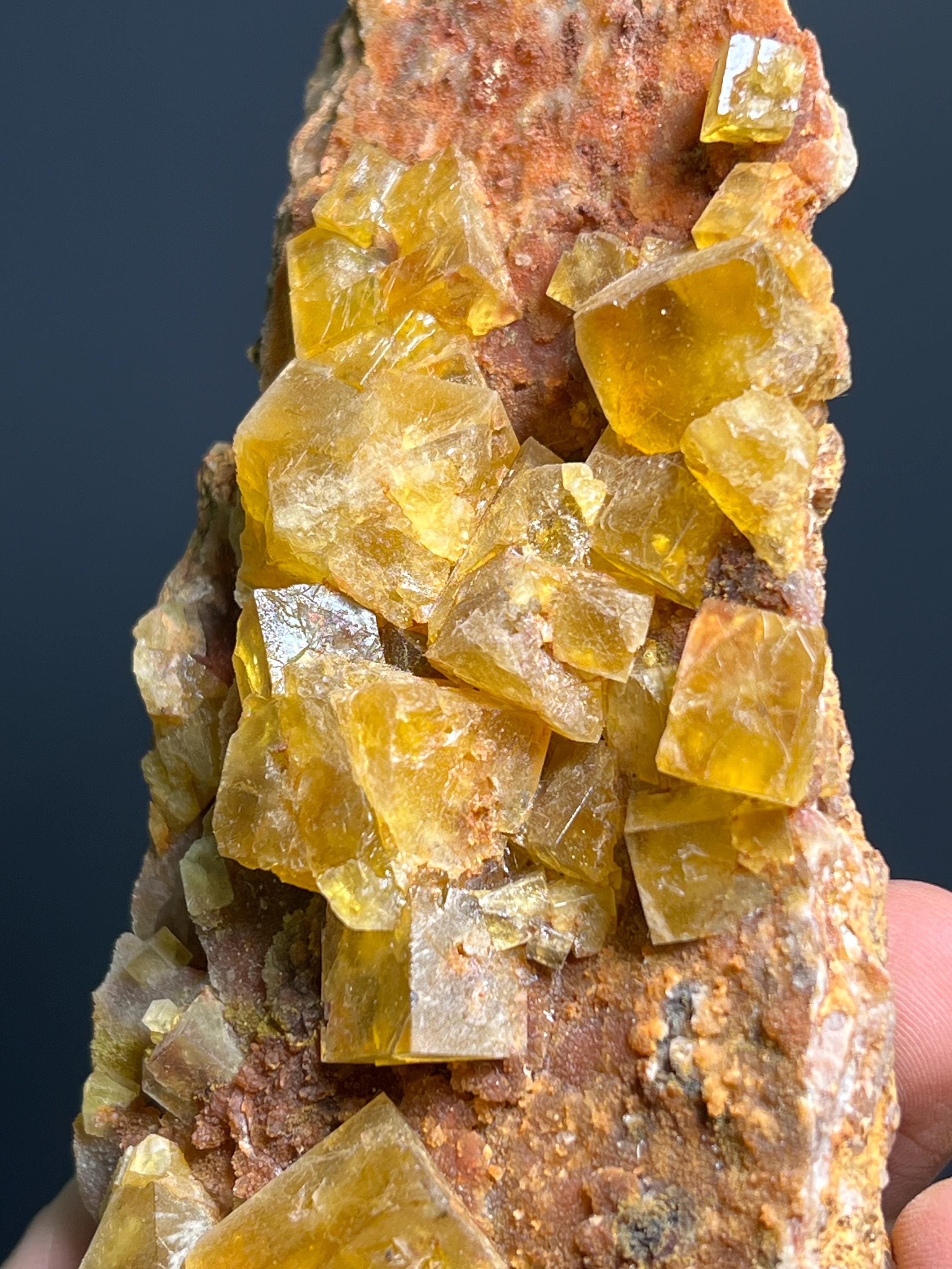 Orange Fluorite Specimen, 718gram - Crystal Gemstone AE 