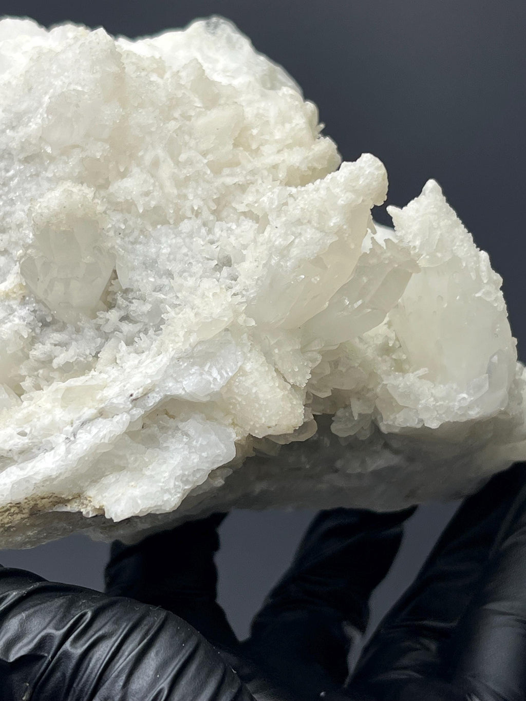 Snow Crystal Calcite With Crystal Quartz Specimen - Crystal Gemstone AE 