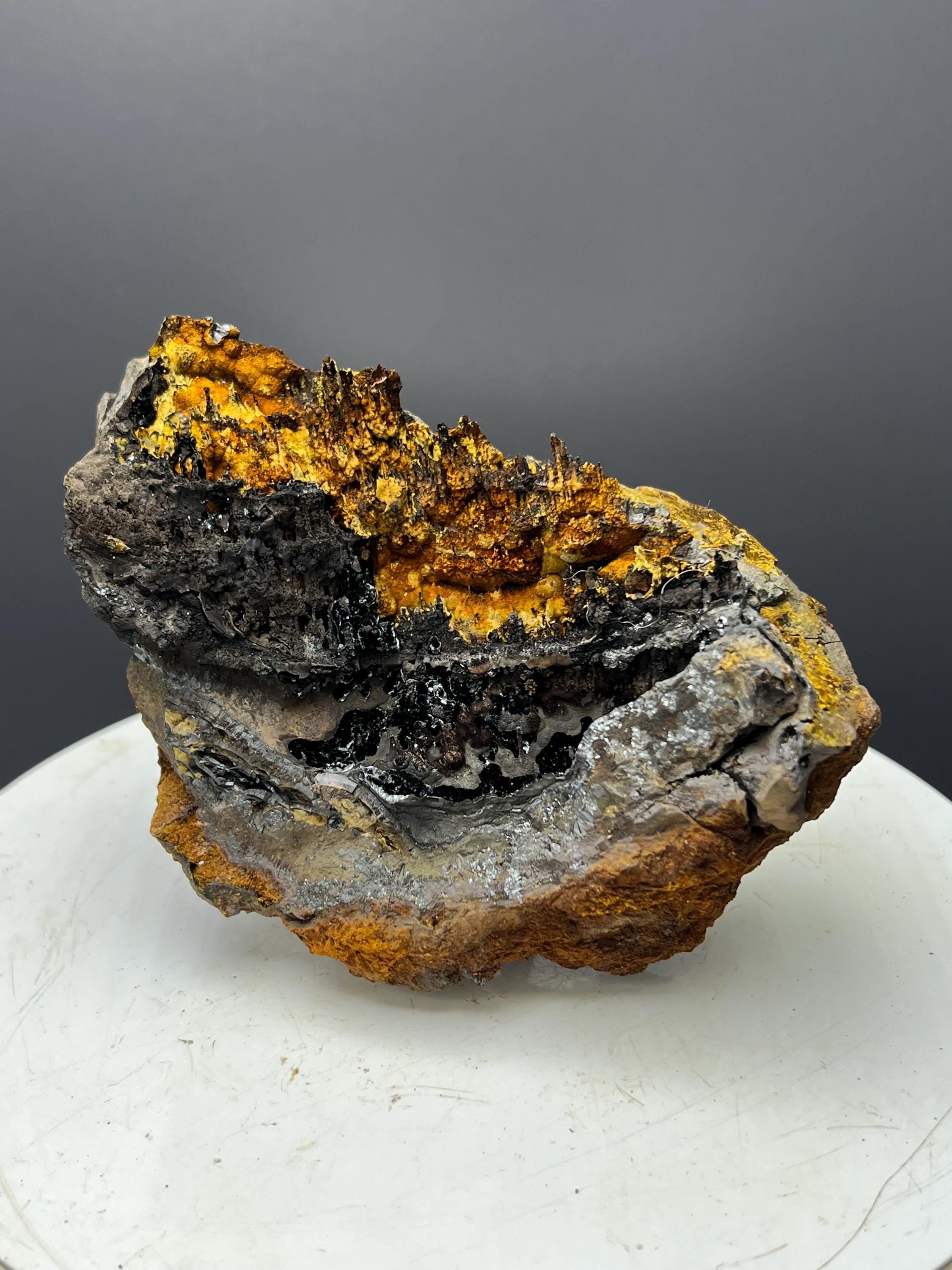 Museum Quality! Very Special Limonite And Specularite With Stalactite Goethite - Crystal Gemstone AE 