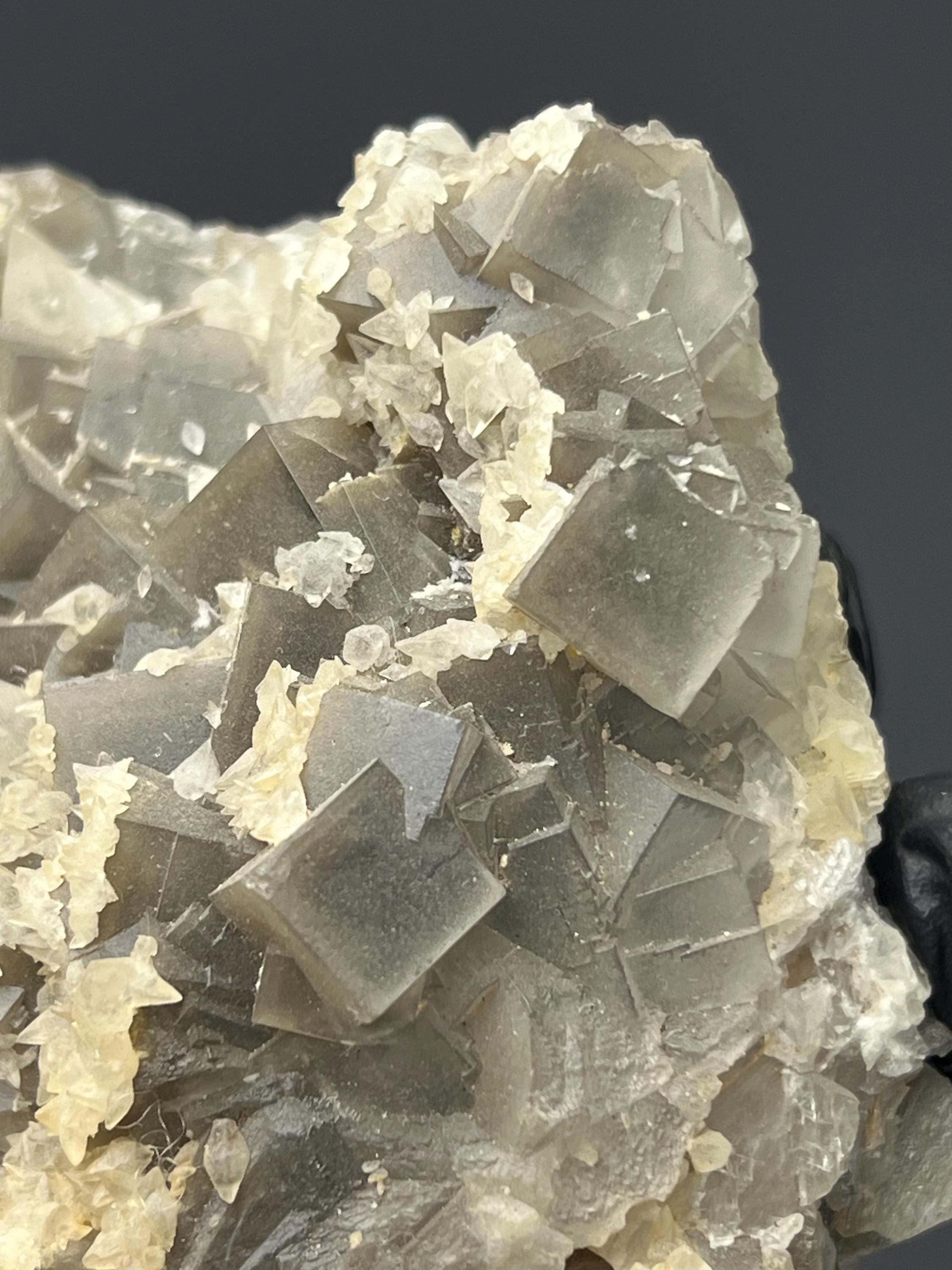 Calcite With Fluorite Specimen - Crystal Gemstone AE 