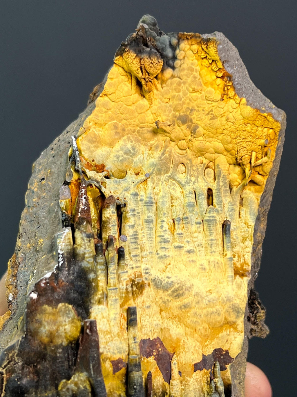 Limonite With Stalactite Goethite Mineral - Crystal Gemstone AE 