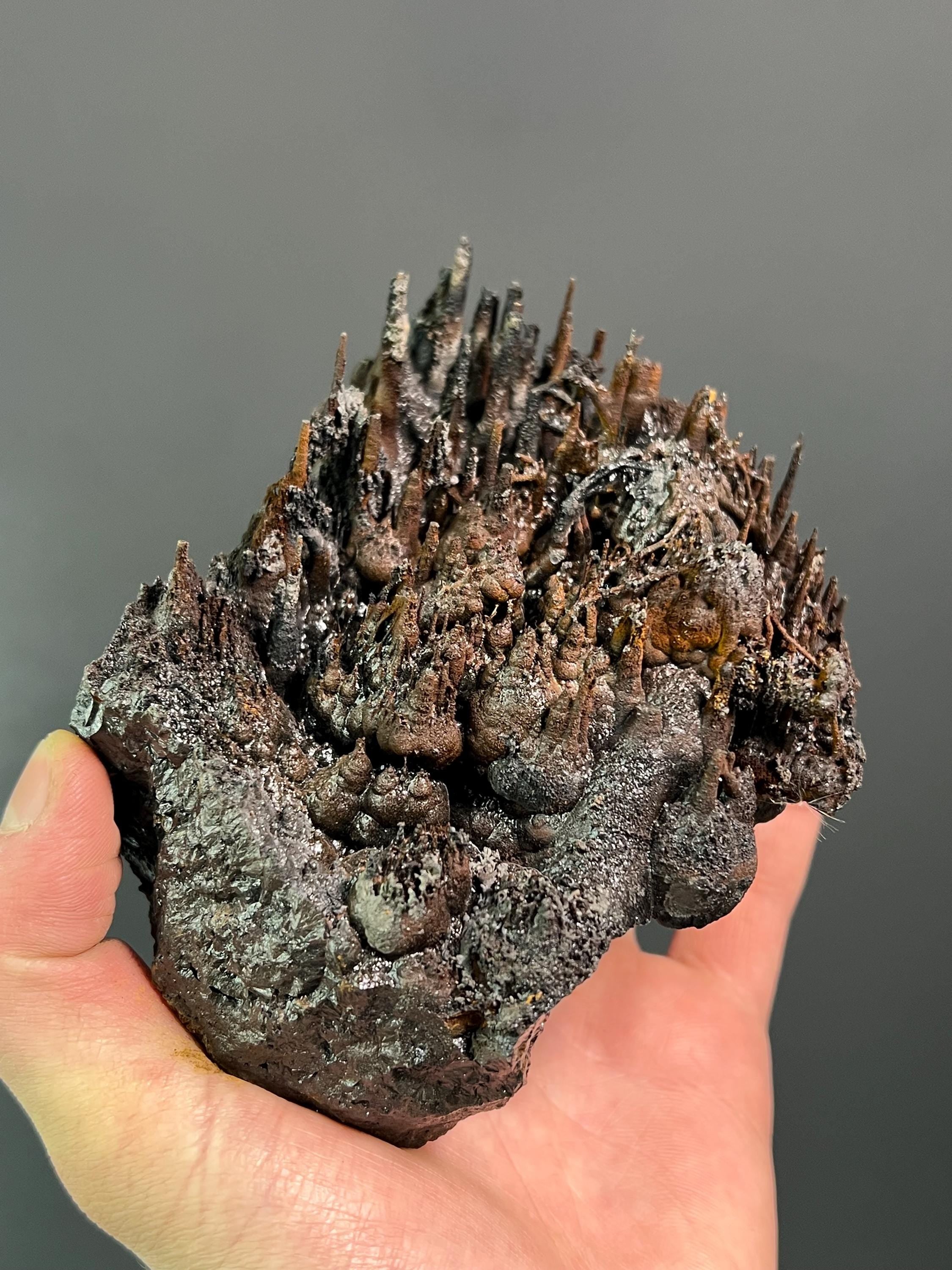 Limonite And Specularite On Stalactite Goethite - Crystal Gemstone AE 