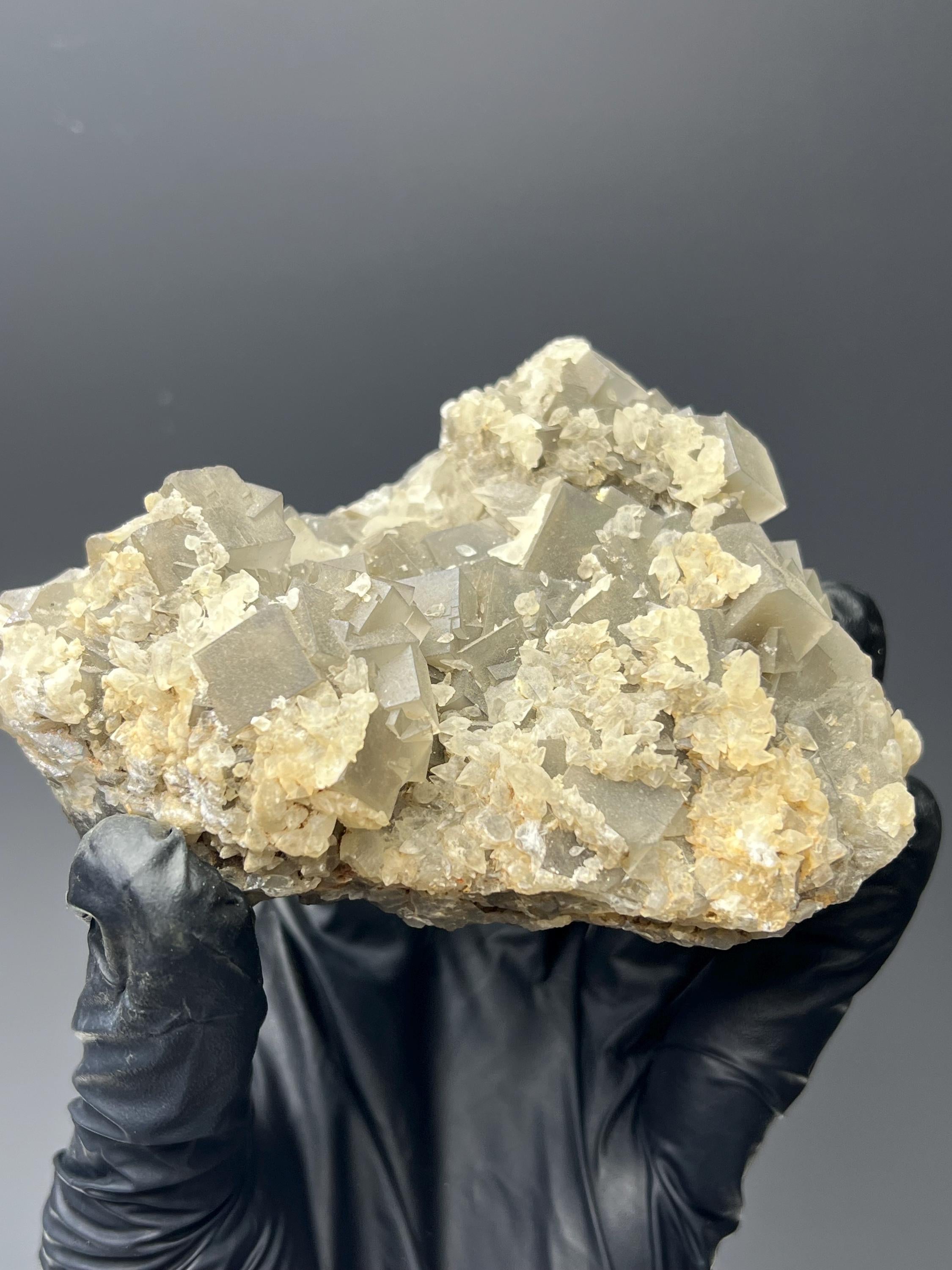 Calcite With Fluorite Specimen - Crystal Gemstone AE 