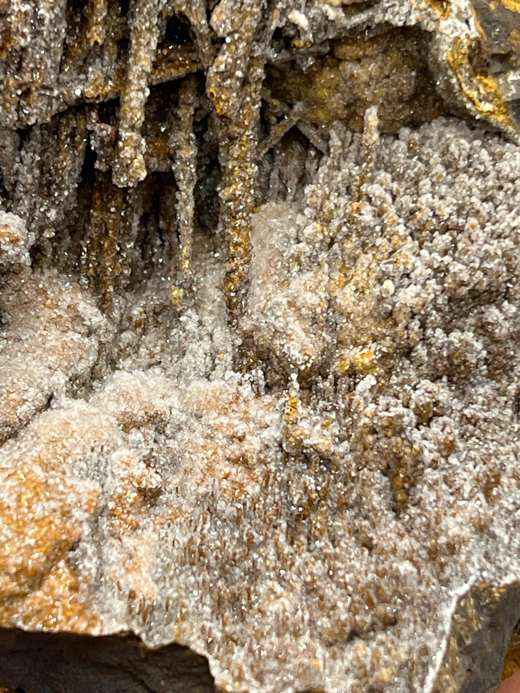 Very unique formation very showy crystal calcite on stalactite hematite, special collections - Crystal Gemstone AE 