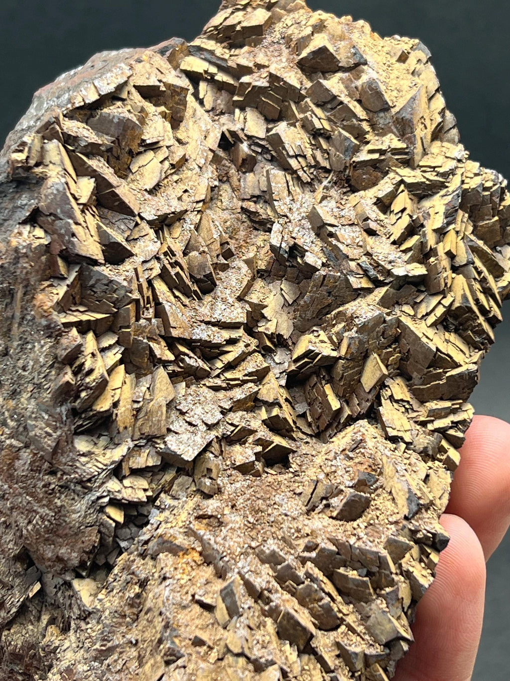 Limonite on Siderite Mineral Specimen, Iron Coated - Crystal Gemstone AE 