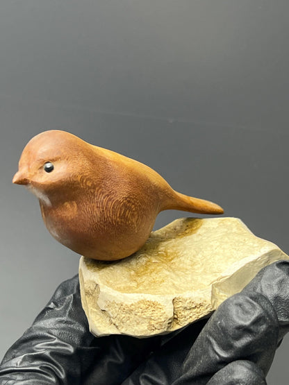 Wood Bird On Matrix - Crystal Gemstone AE 