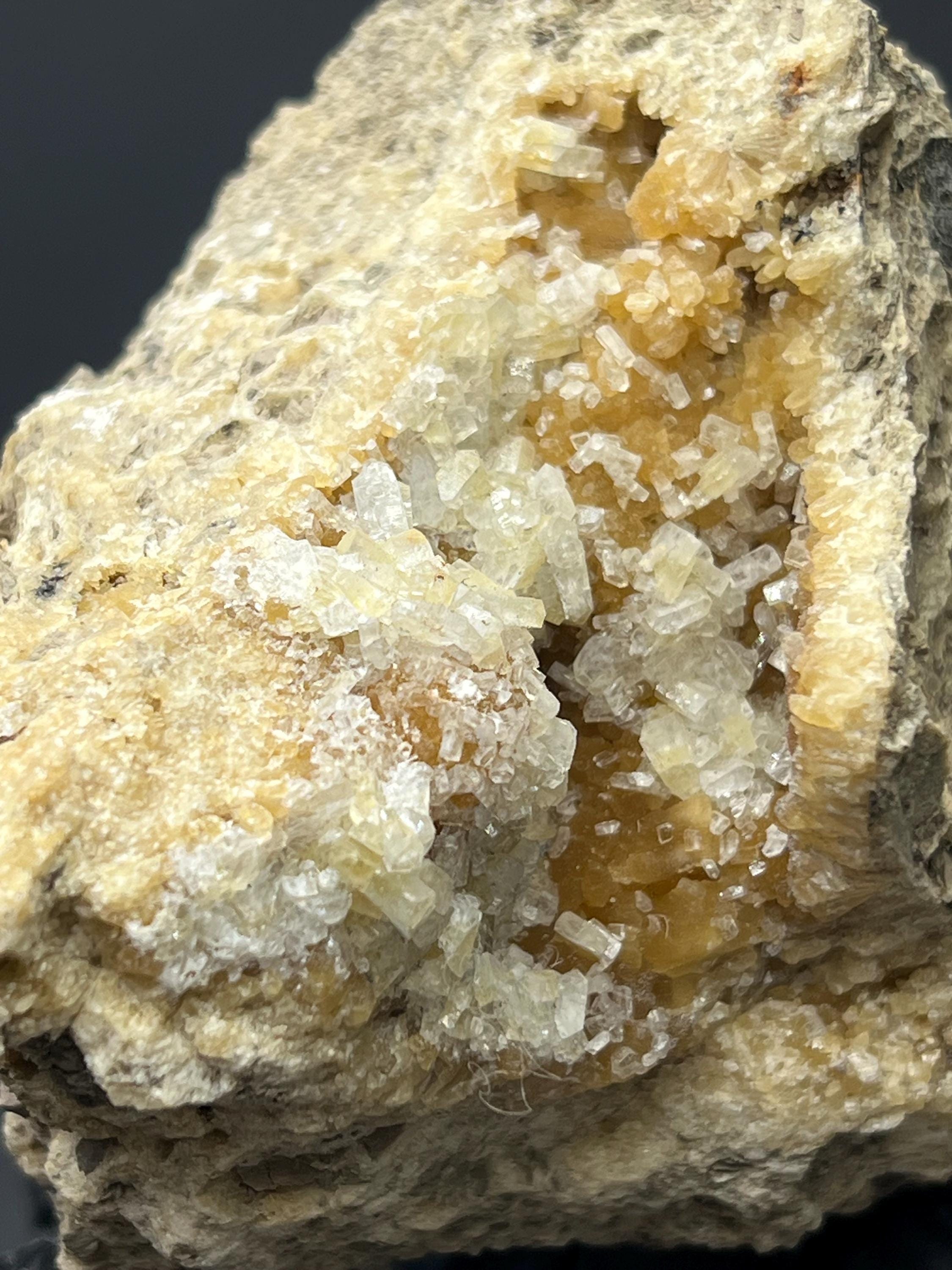 Dolomite Crystals With Yellow Barite - Crystal Gemstone AE 