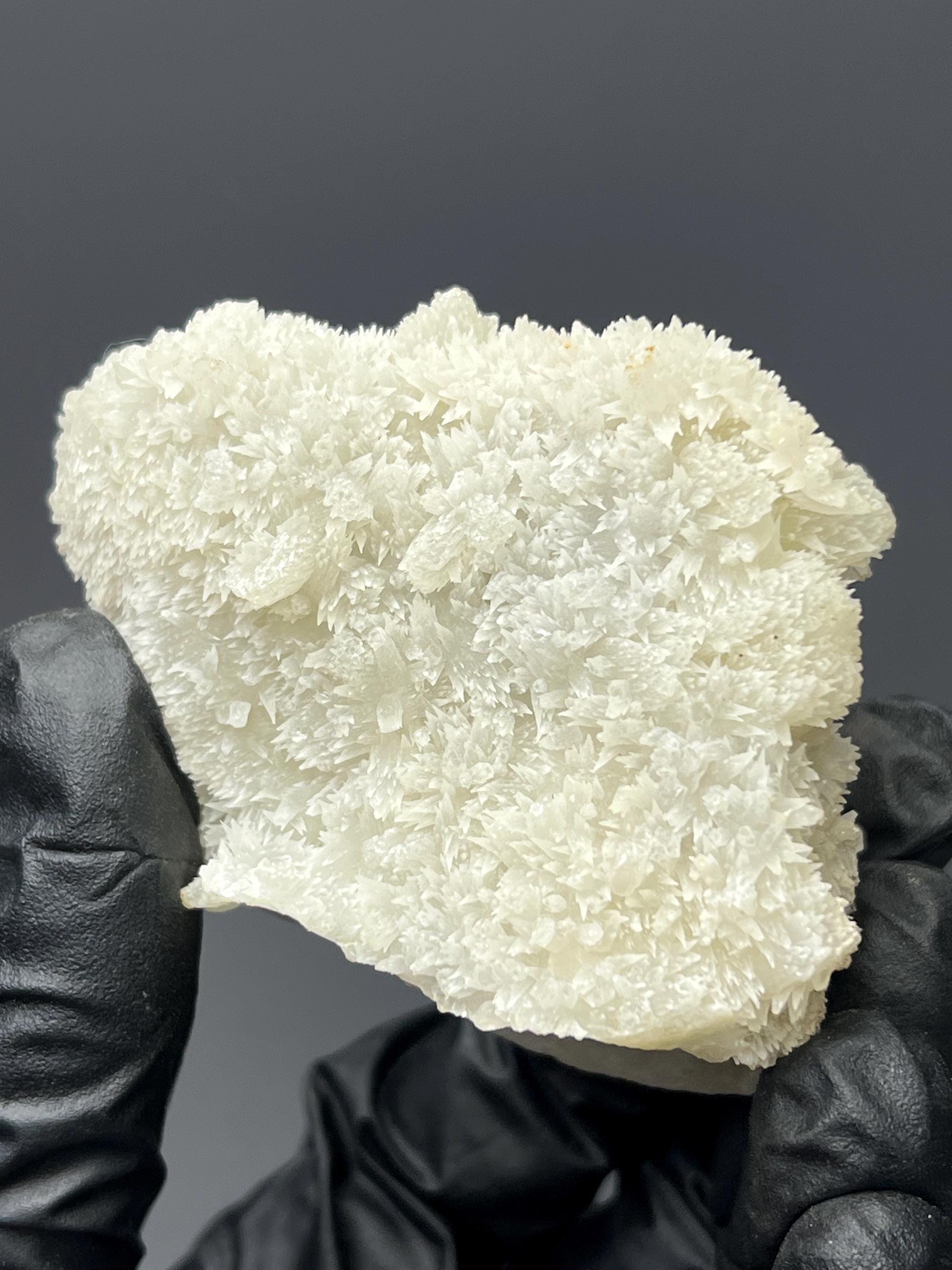 Snow Calcite With Crystal Quartz - Crystal Gemstone AE 