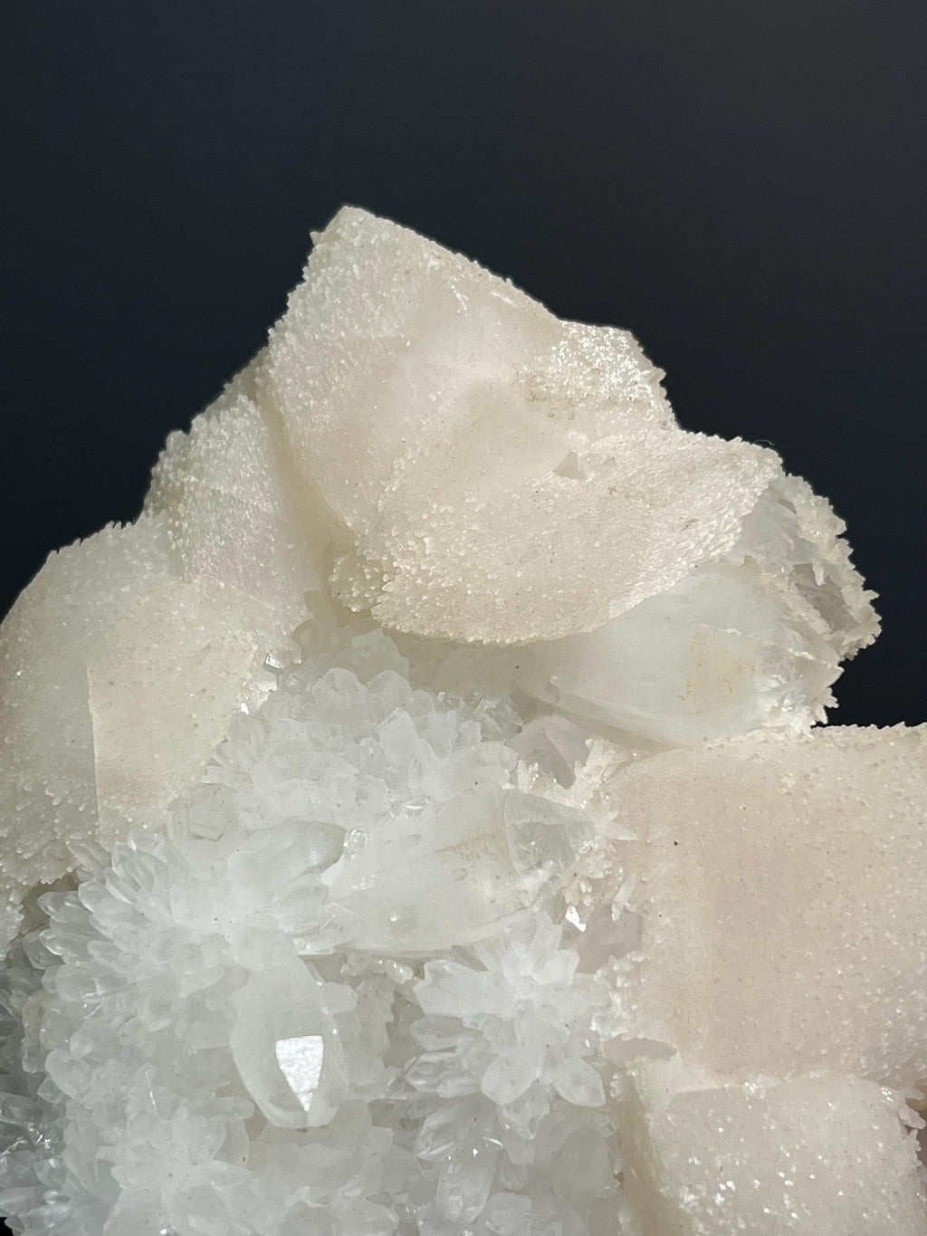 Lilac Calcite with Crystal Quartz Specimen, 884gram, Turkey Origin - Crystal Gemstone AE 