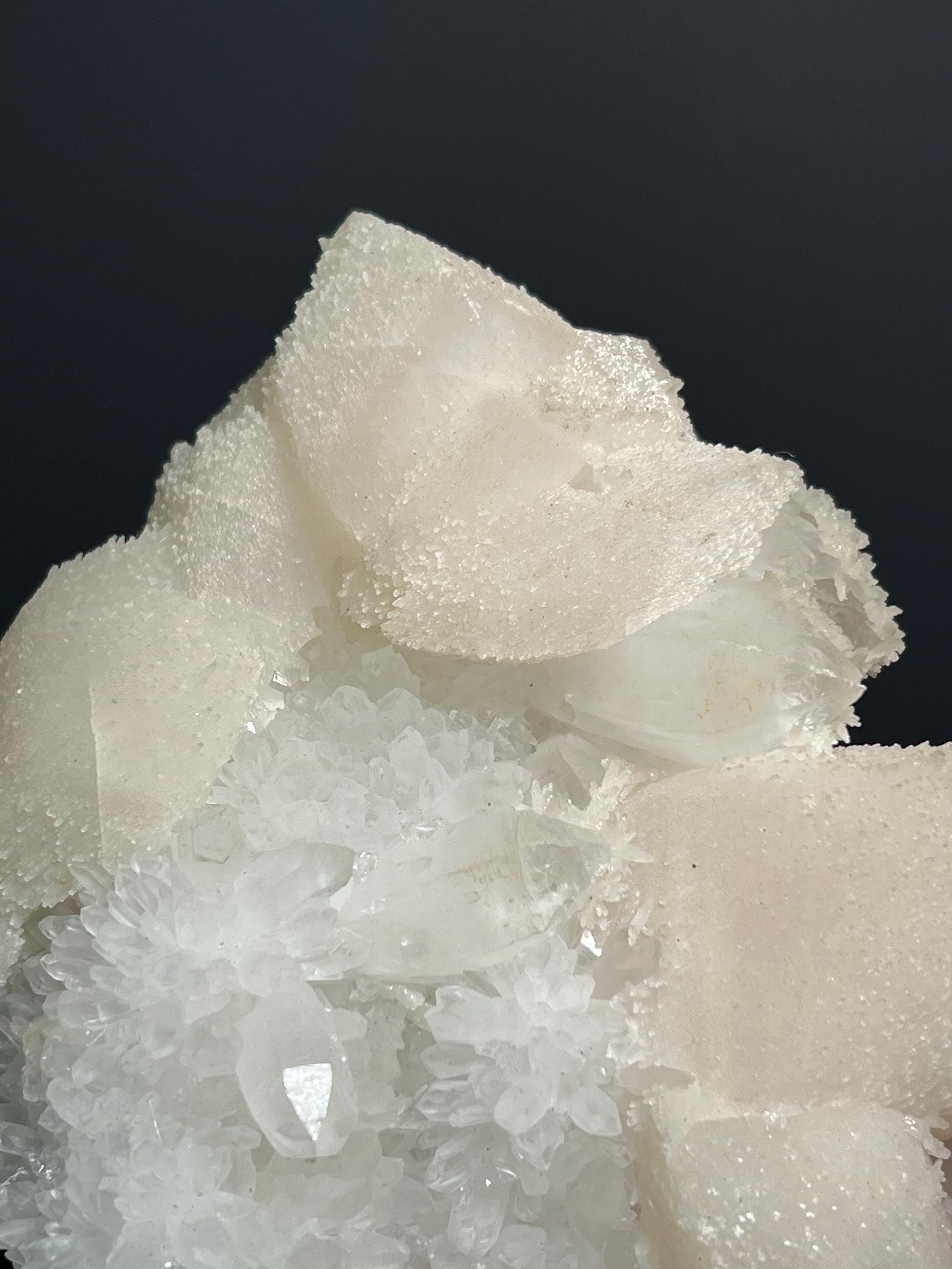Lilac Calcite with Crystal Quartz Specimen, 884gram, Turkey Origin - Crystal Gemstone AE 