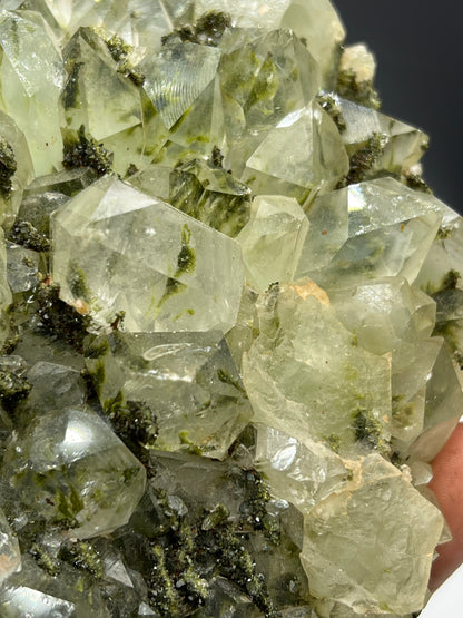 2 Sided Epidote With Lodolite Quartz