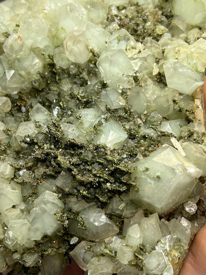 2 Sided Green Epidote With Lodolite Quartz