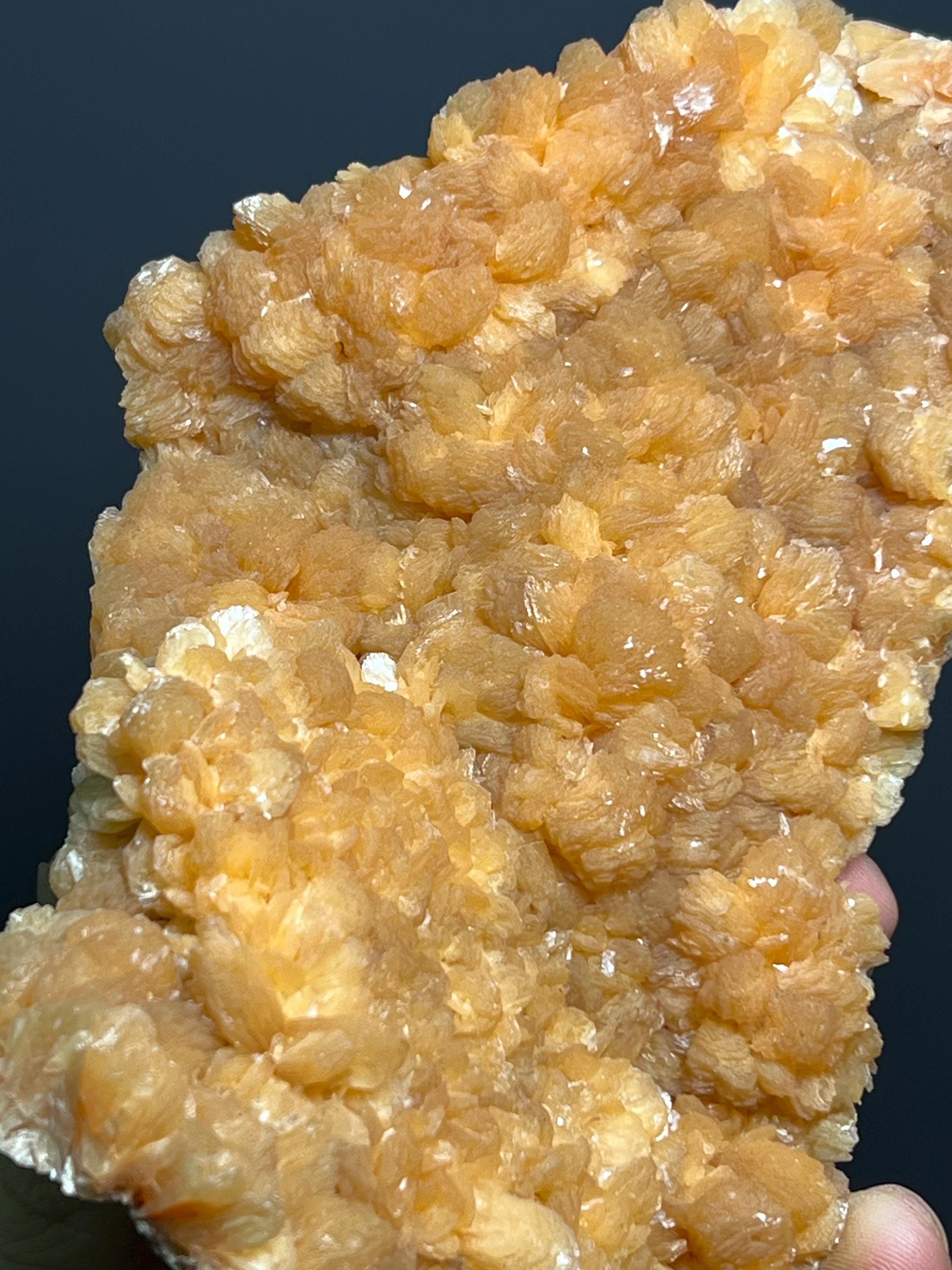 Orange Stilbite Specimen, 415gram - Crystal Gemstone AE 