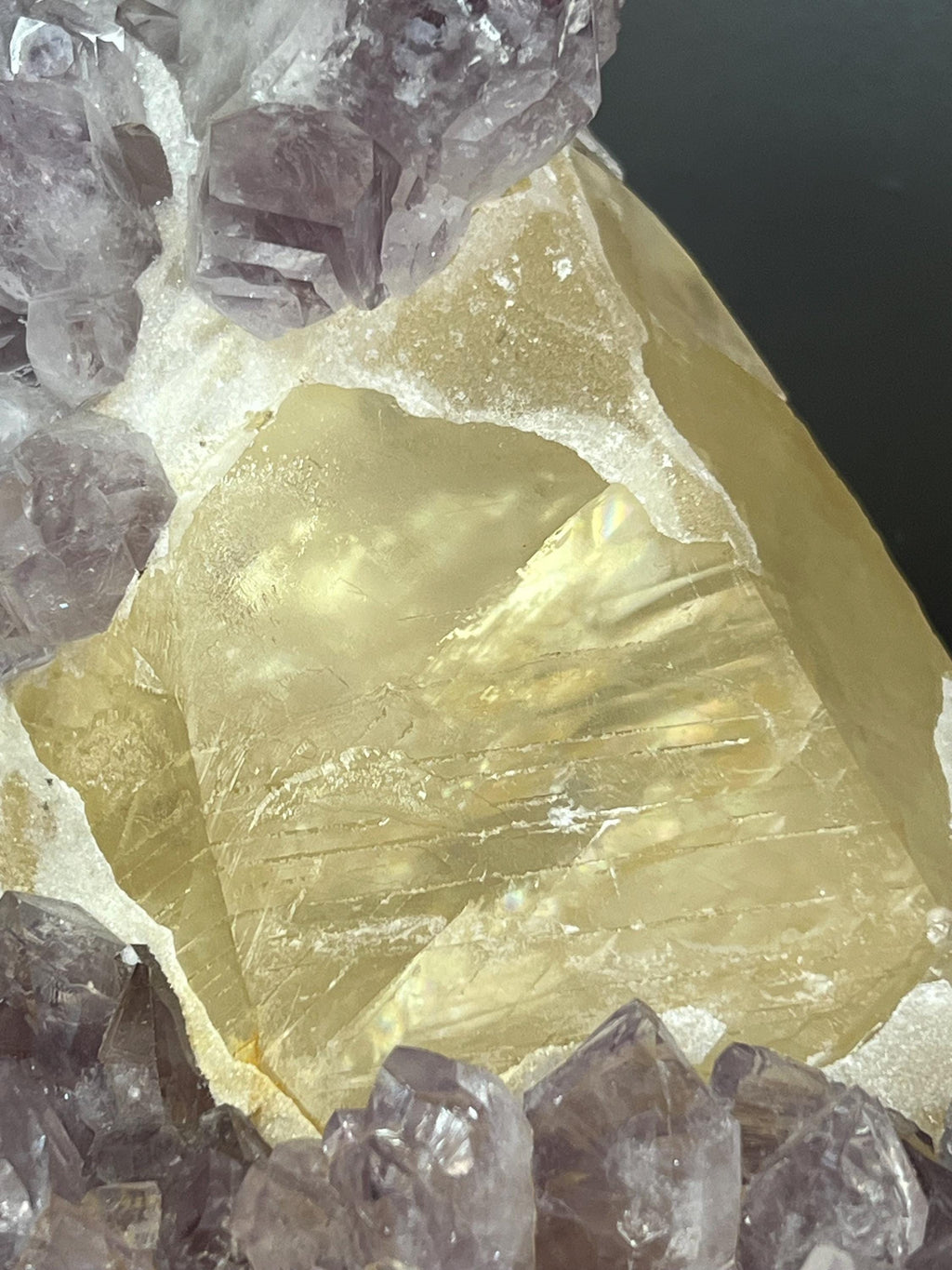 Museum Quality Very Rare Amethyst On Calcite - Crystal Gemstone AE 