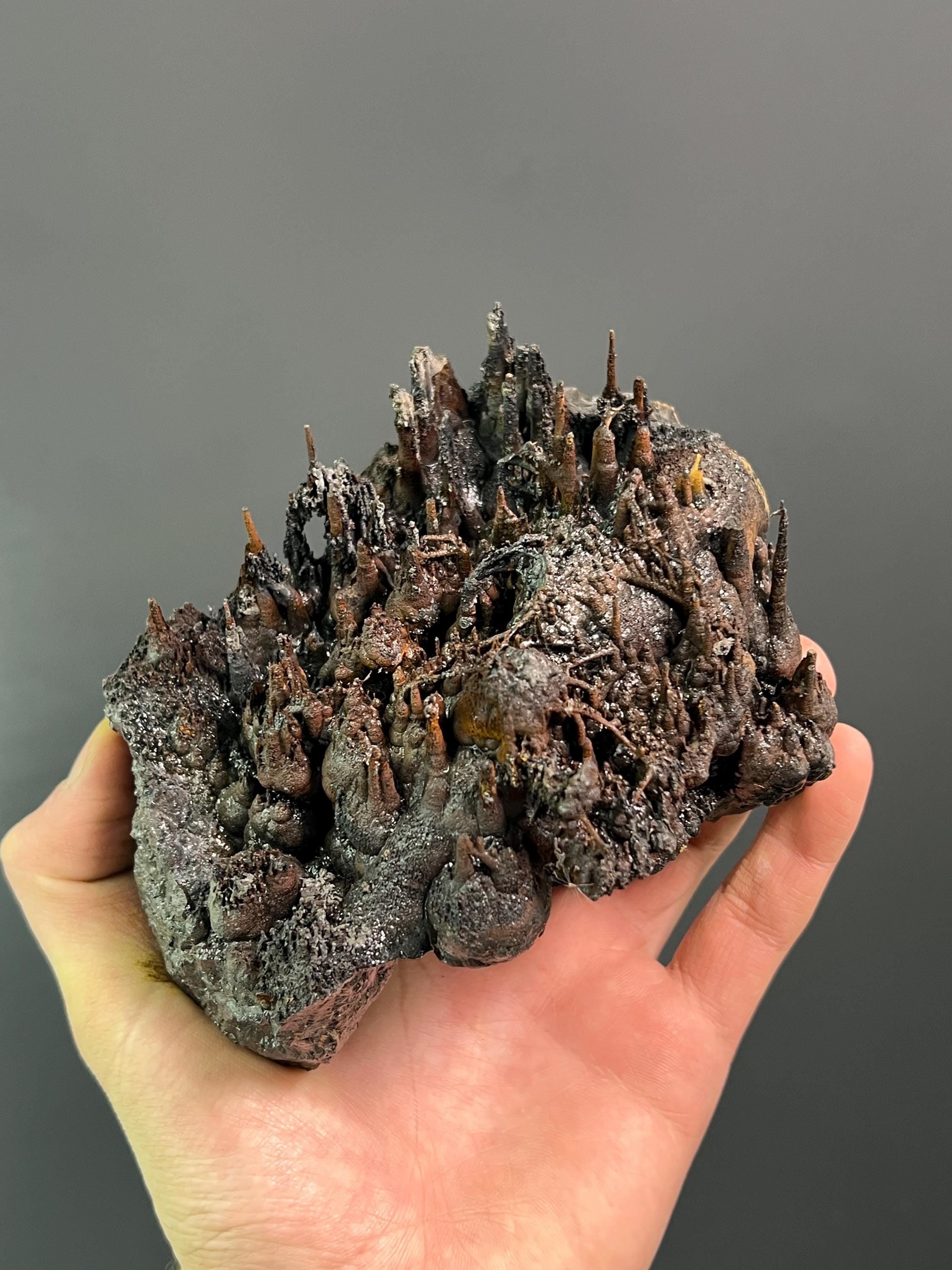 Limonite And Specularite On Stalactite Goethite - Crystal Gemstone AE 