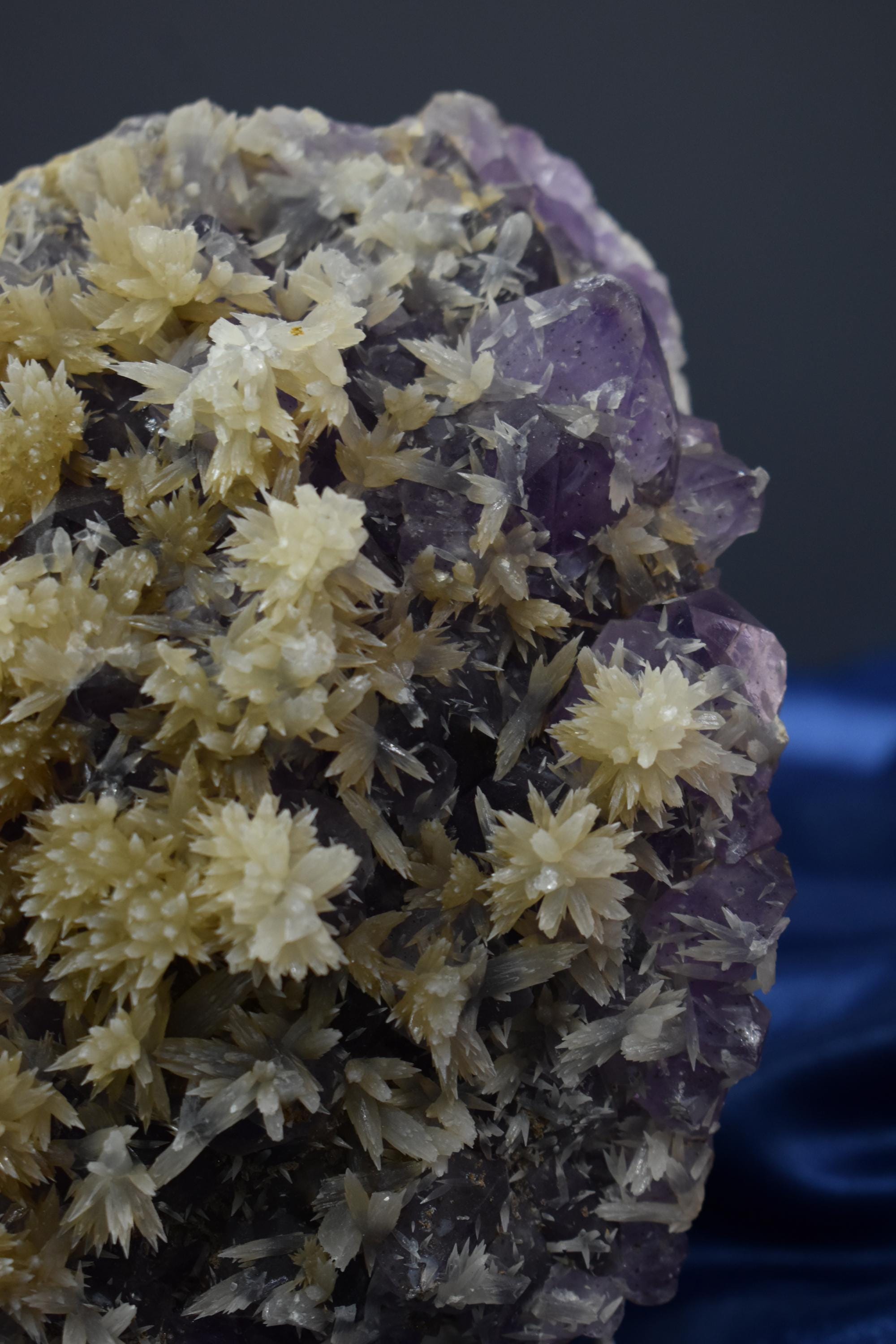 Flower Calcite With Amethyst Specimen - Crystal Gemstone AE 
