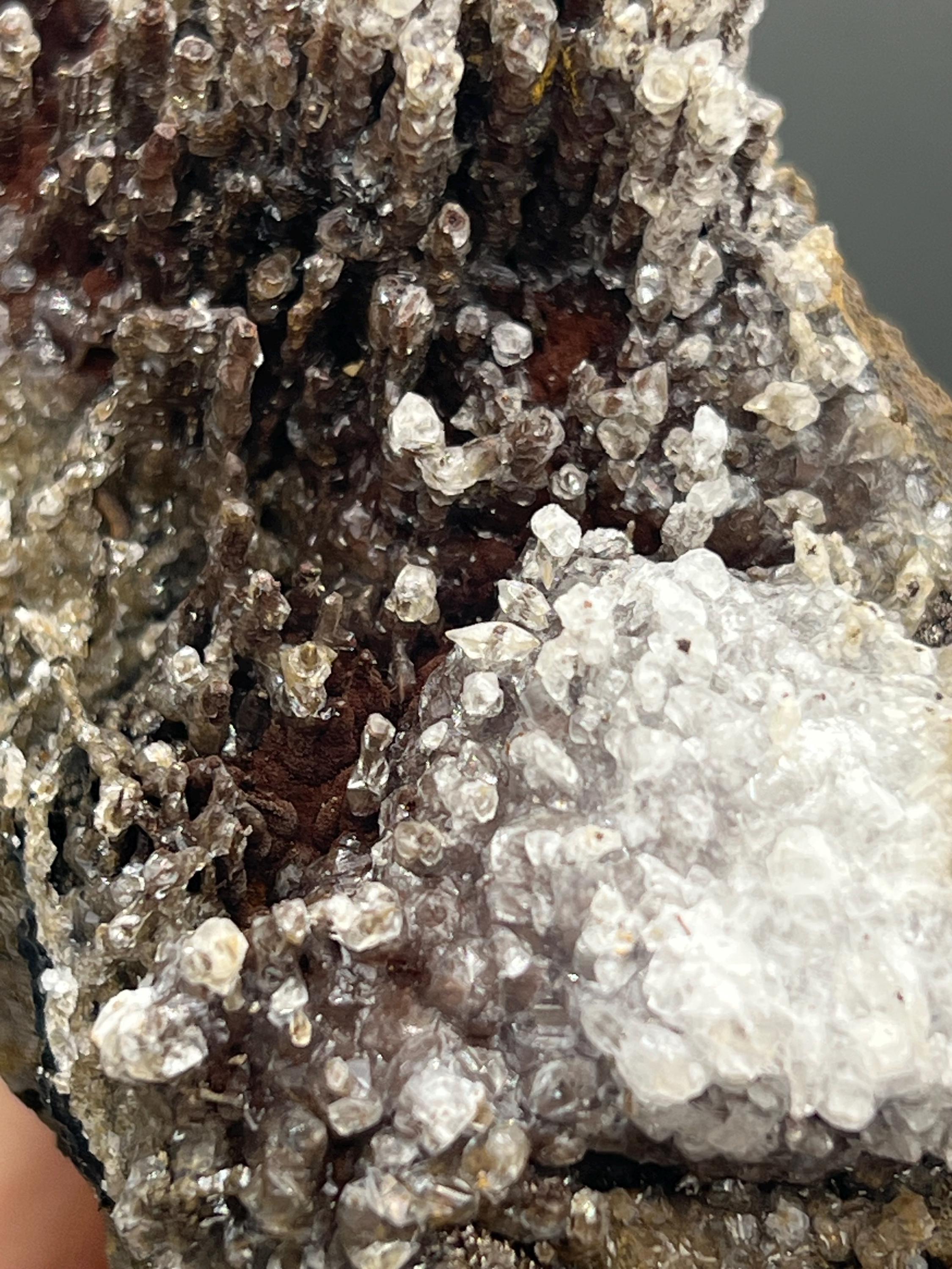 Museum Quality Crystal Calcite On Stalactite Hematite - Crystal Gemstone AE 