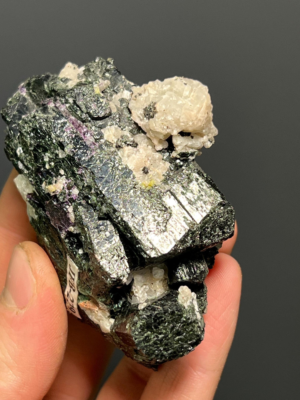 Ferrosilite With Purple Fluorite Crystals Accessory - Canada - Crystal Gemstone AE 