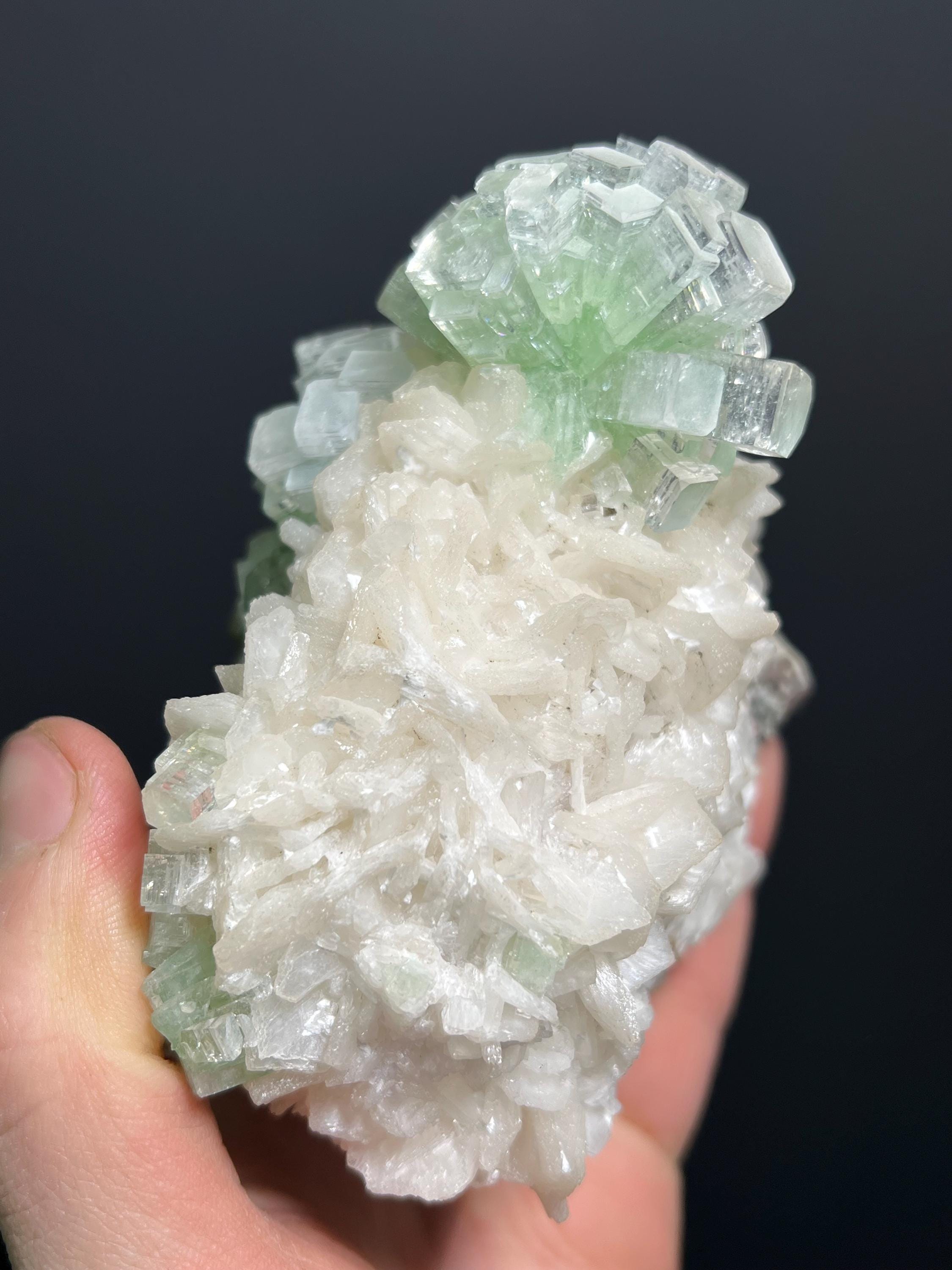 Museum Grade, Discoball Fluorapophyllite With Stilbite - Crystal Gemstone AE 