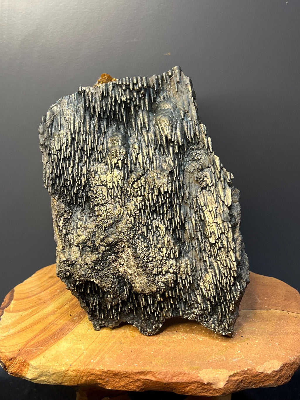 Museum Quality! Very Special And Showy Golden Color Stalactite Goethite Specimen - Crystal Gemstone AE 