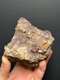 Pink Cubic Fluorite On Pyrite - USA - Crystal Gemstone AE 