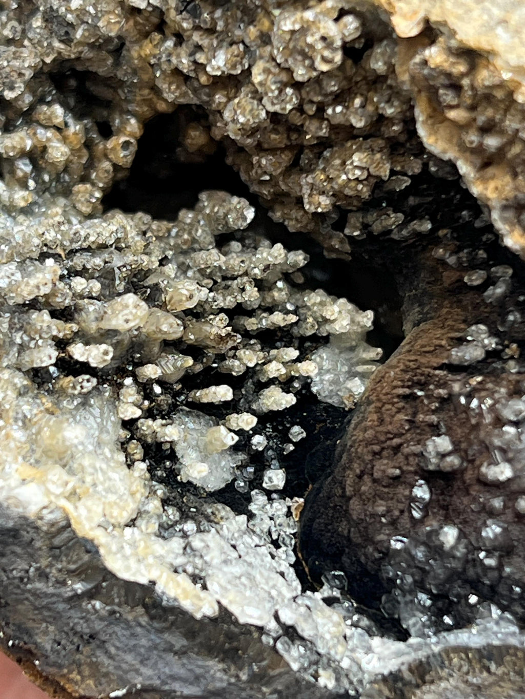 Crystal Calcite on Goethite Stalactite, Turkish Mineral Specimen - Crystal Gemstone AE 