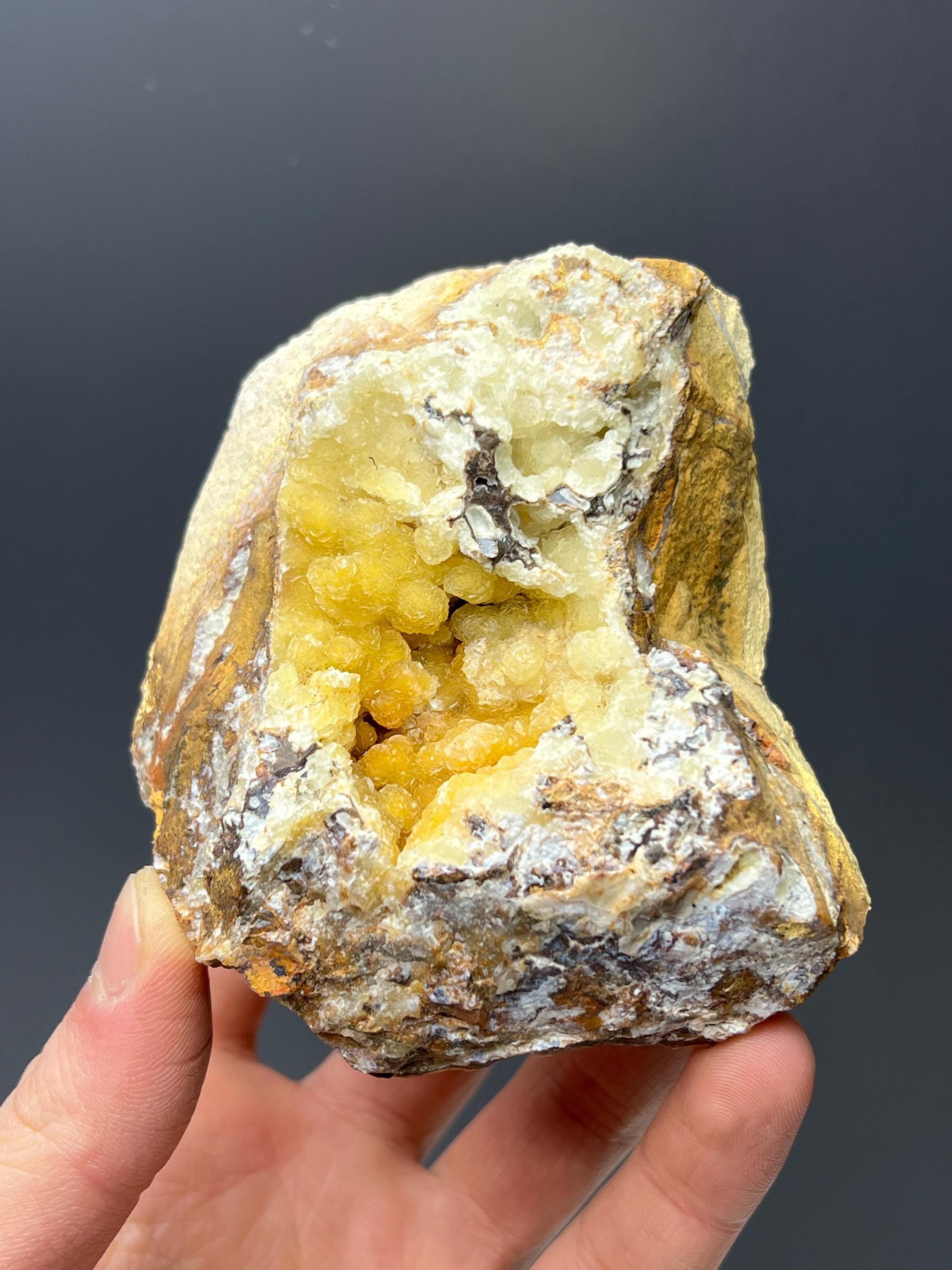 Yellow Hemimorphite Specimen - Crystal Gemstone AE 