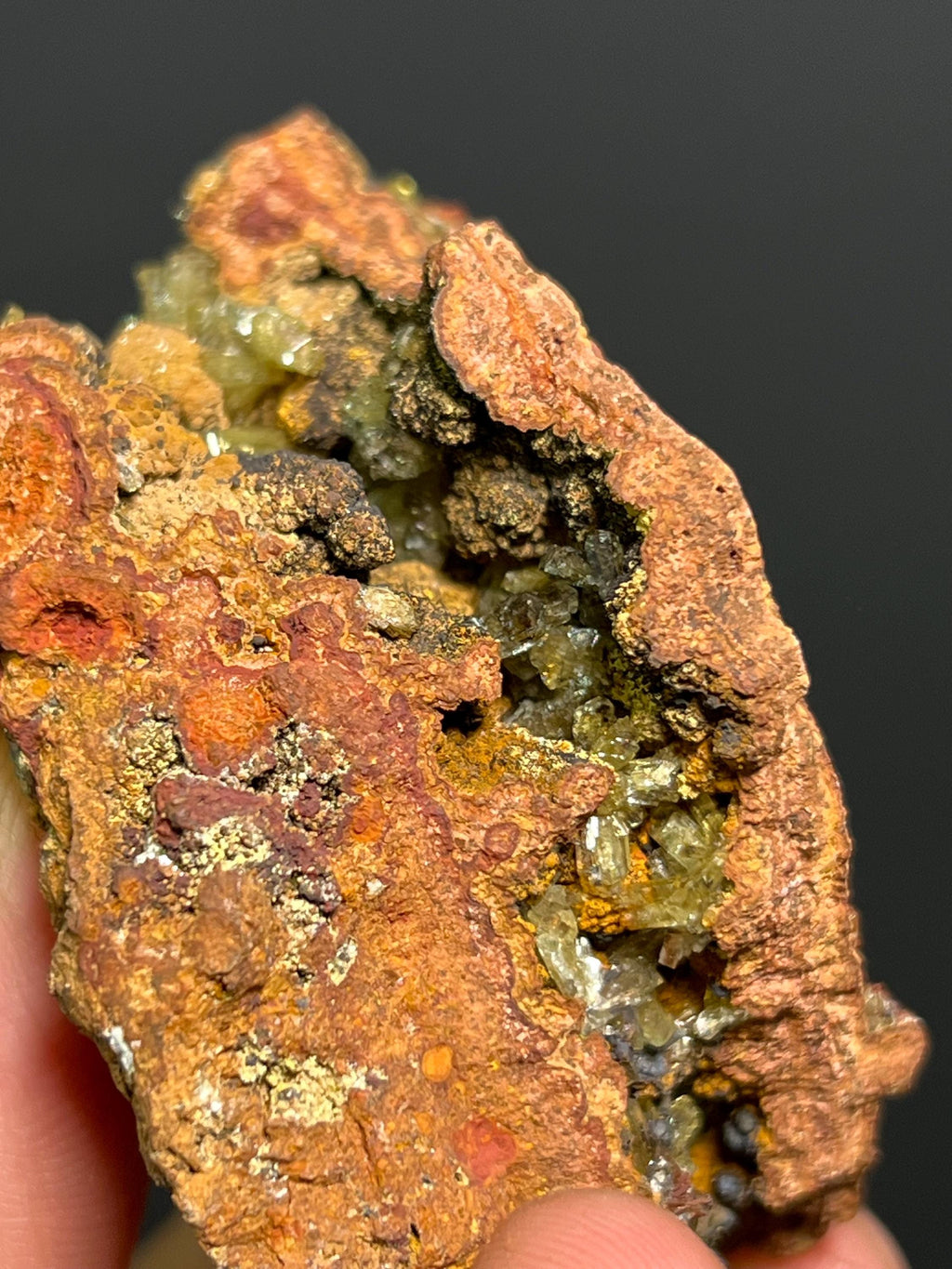 Adamite Goethite - Mexico - Crystal Gemstone AE 