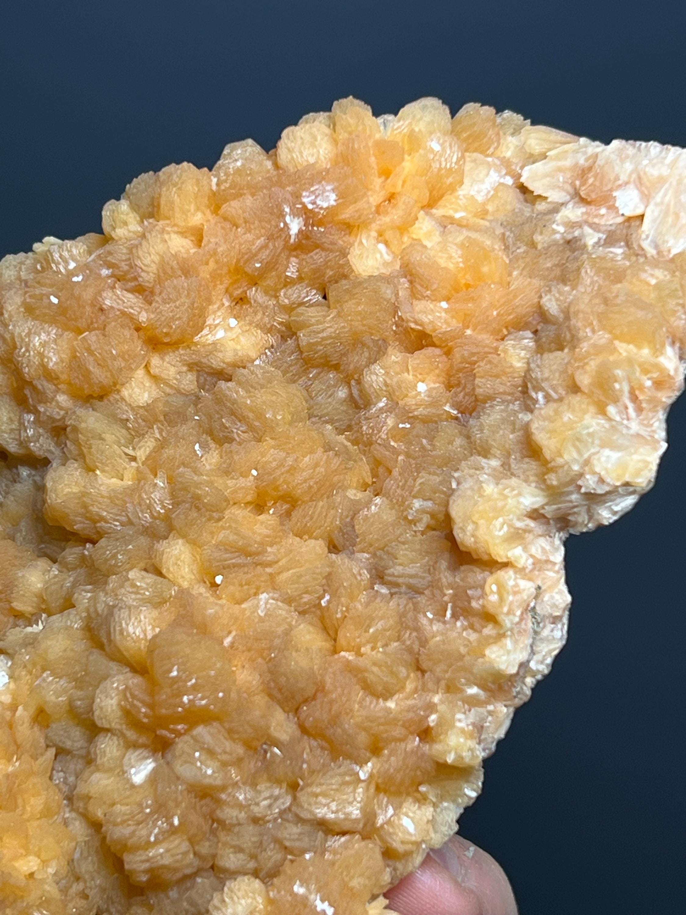 Orange Stilbite Specimen, 415gram - Crystal Gemstone AE 