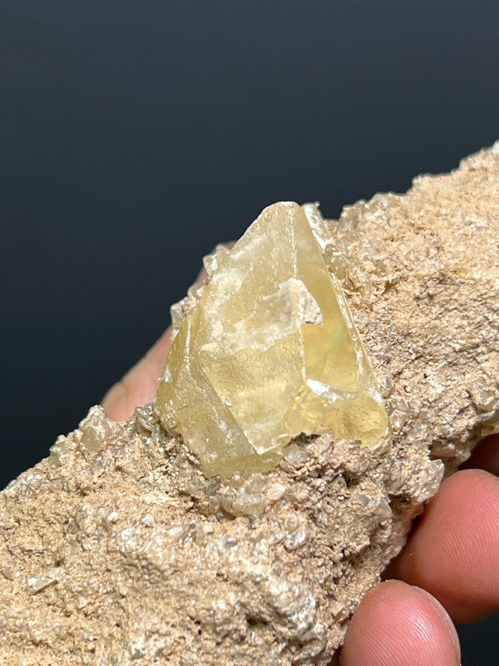 Golden Yellow Calcite On Matrix - USA - Crystal Gemstone AE 