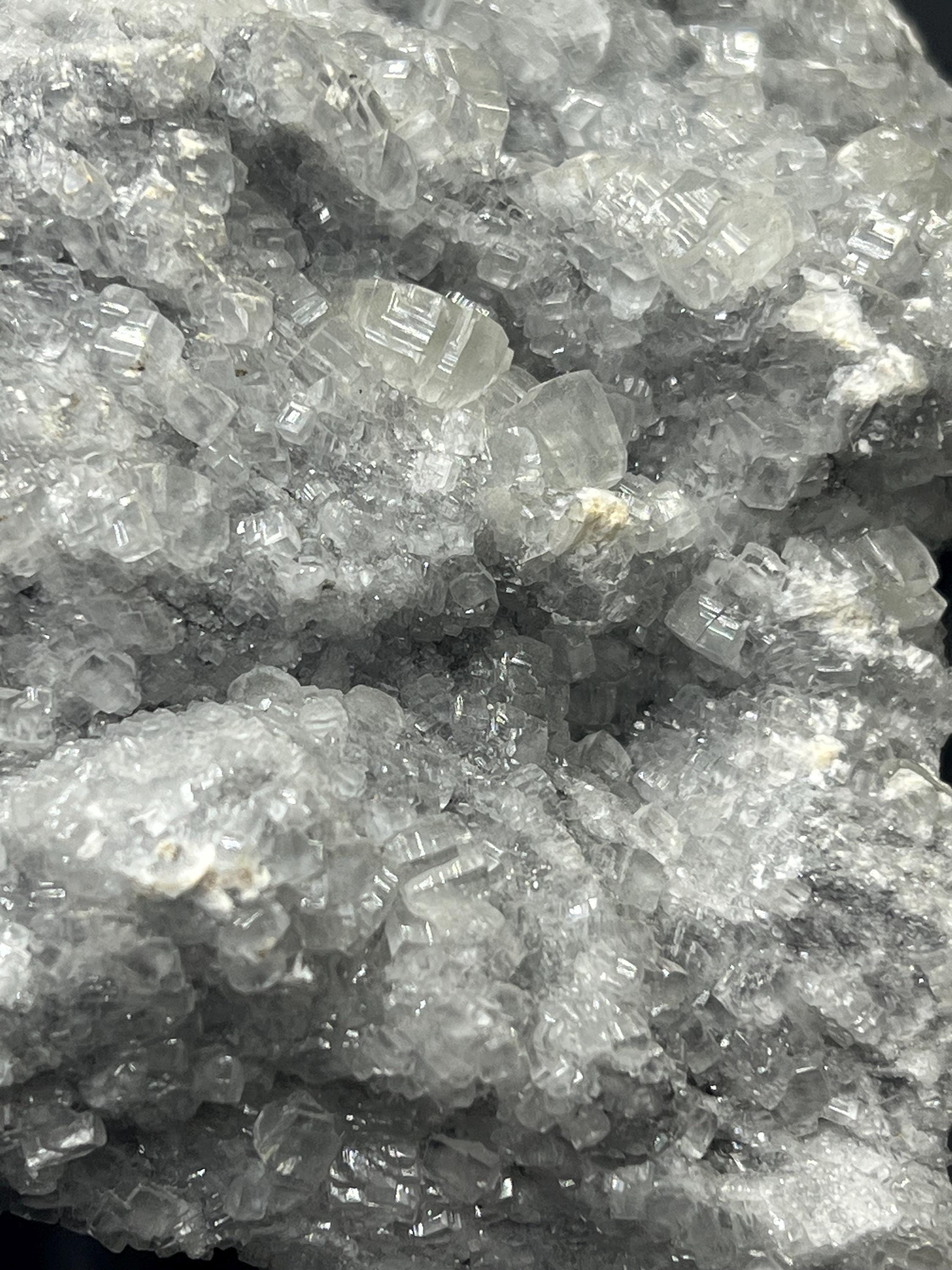 Special Cubic Clear Crystal Calcite On Gray Calcite - Crystal Gemstone AE 