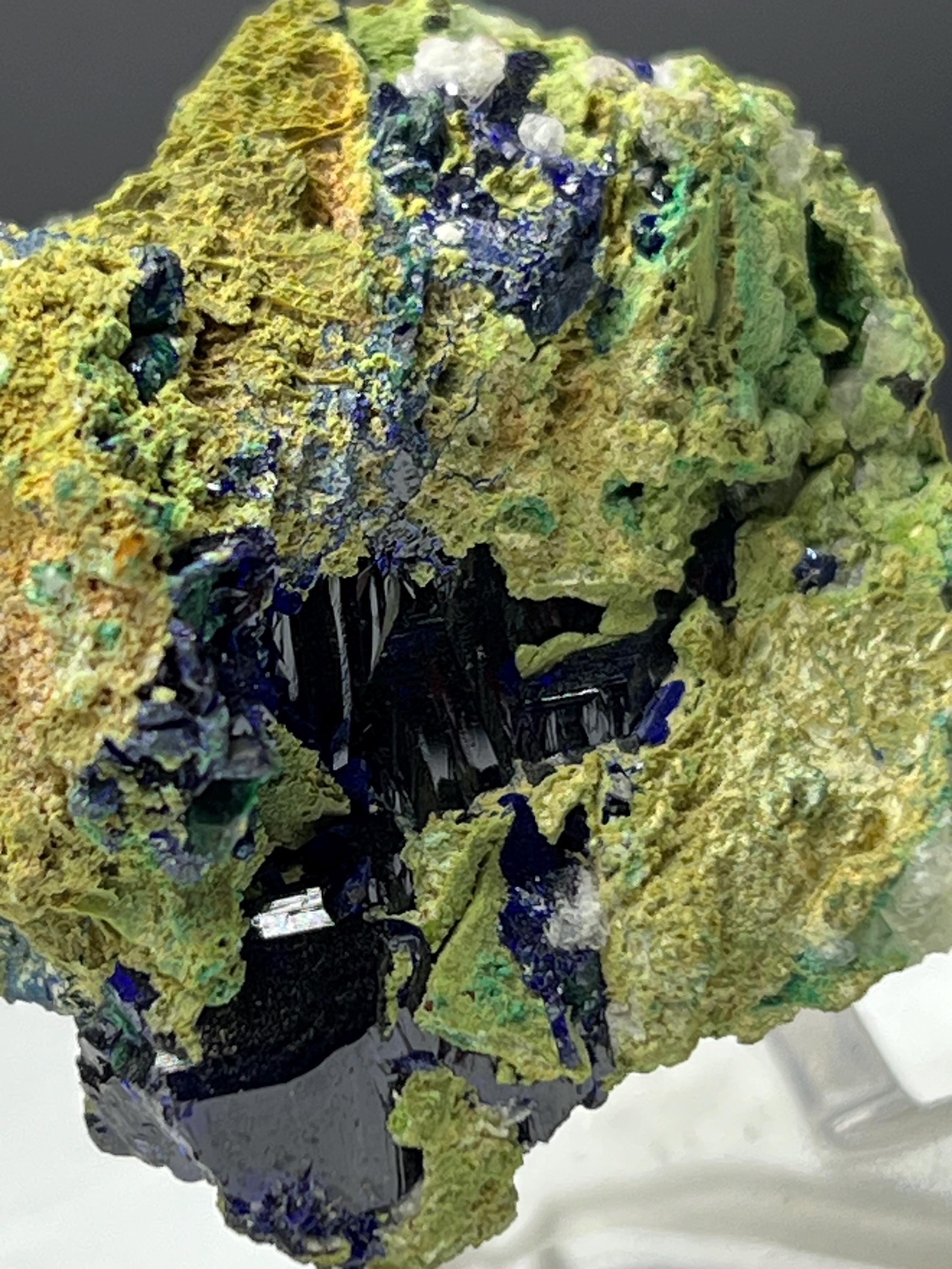 Double Sided Very Special High Grade Azurite With Malachite Specimen - Crystal Gemstone AE 