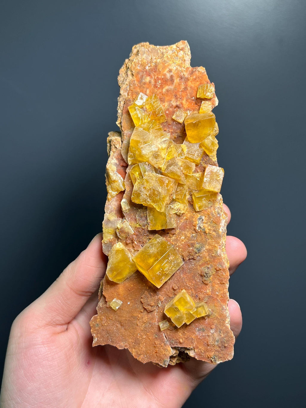 Orange Fluorite Specimen, 718gram - Crystal Gemstone AE 