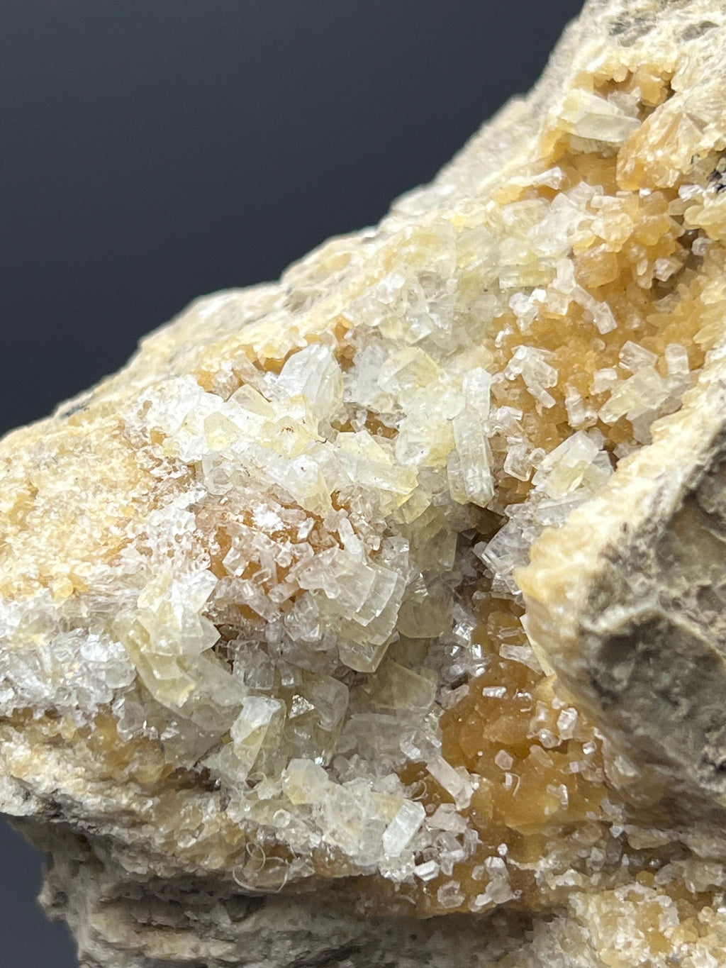 Dolomite Crystals With Yellow Barite - Crystal Gemstone AE 