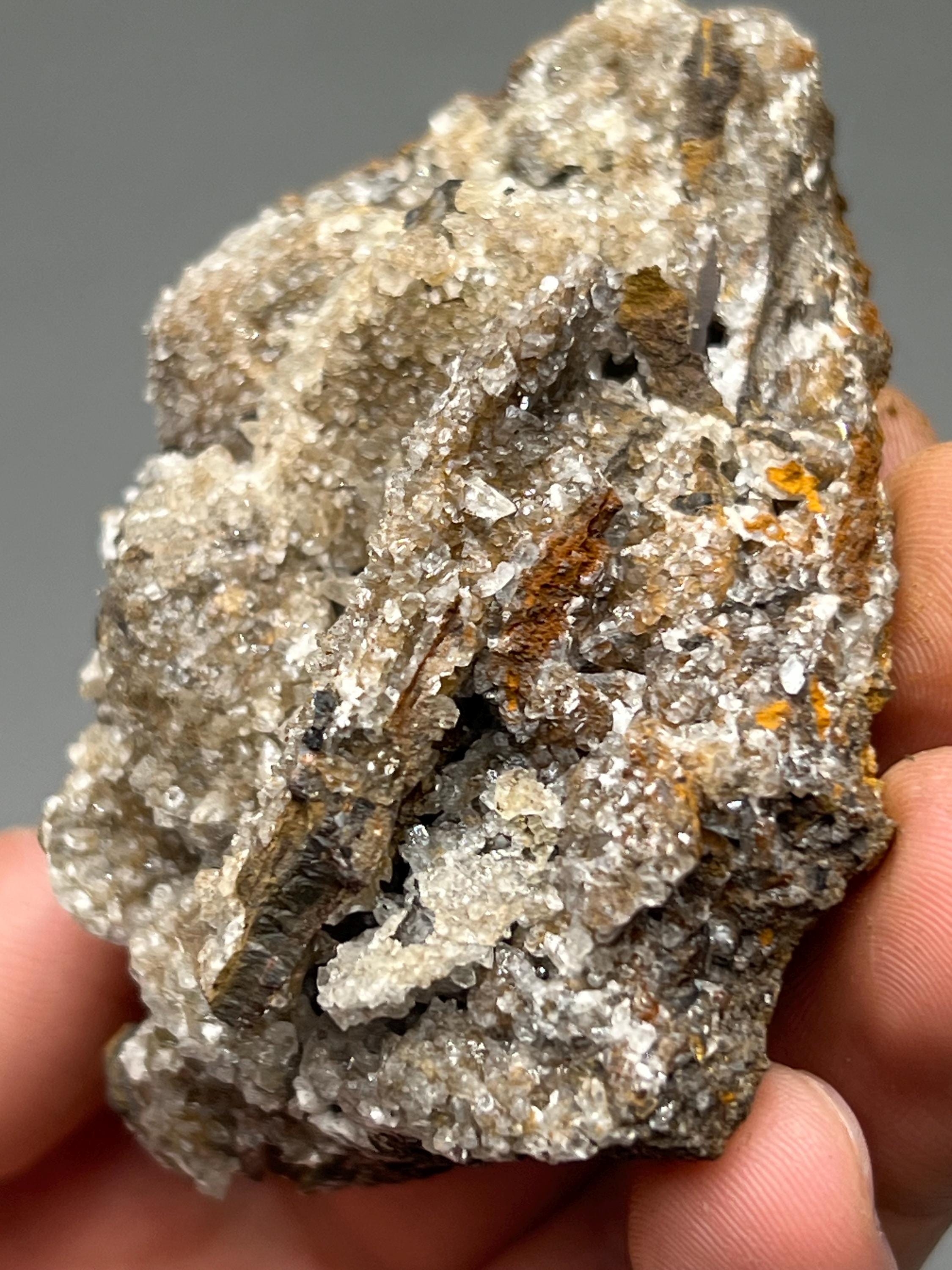 Very Special, Crystal Calcite On Hematite, From Turkey - Crystal Gemstone AE 
