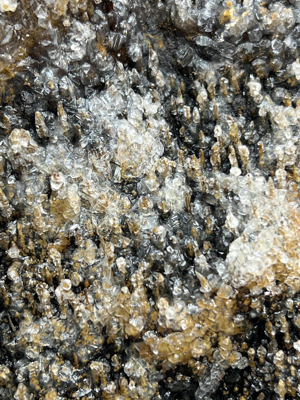 Very special museum quality crystal calcite and barite on stalactite hematite, Special collection piece - Crystal Gemstone AE 