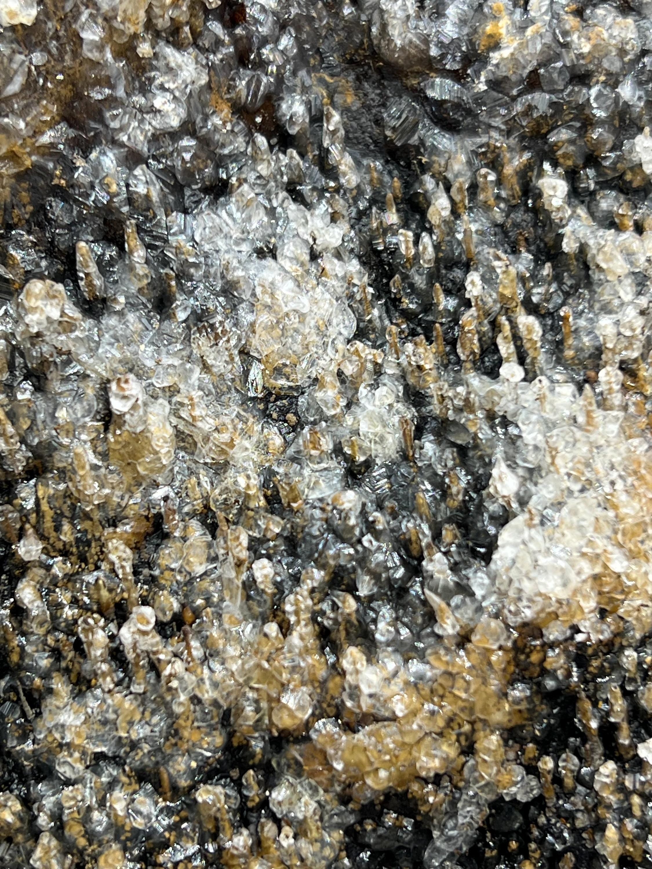 Very special museum quality crystal calcite and barite on stalactite hematite, Special collection piece - Crystal Gemstone AE 