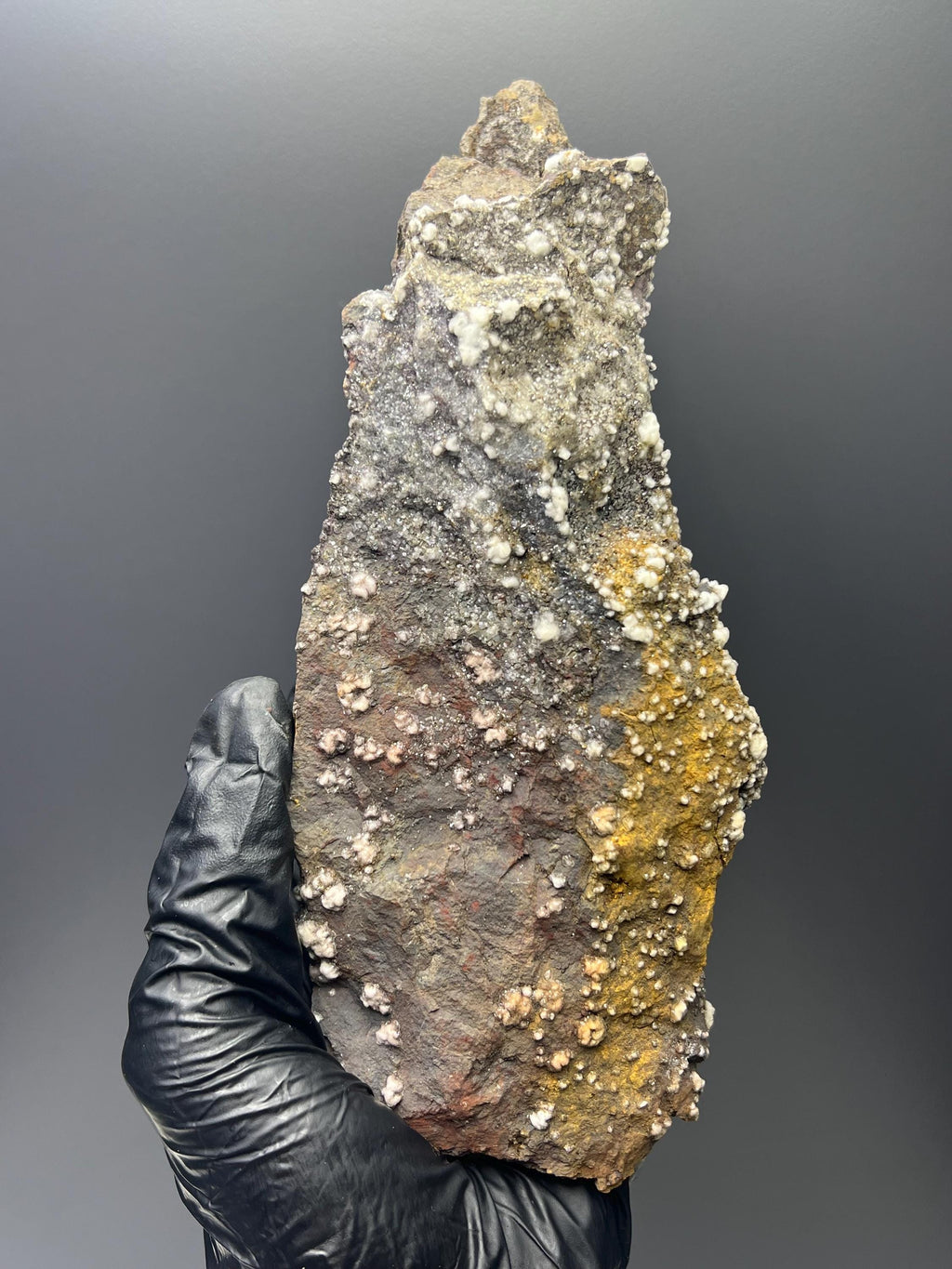 Crystal Barite And Calcite On Hematite - Crystal Gemstone AE 
