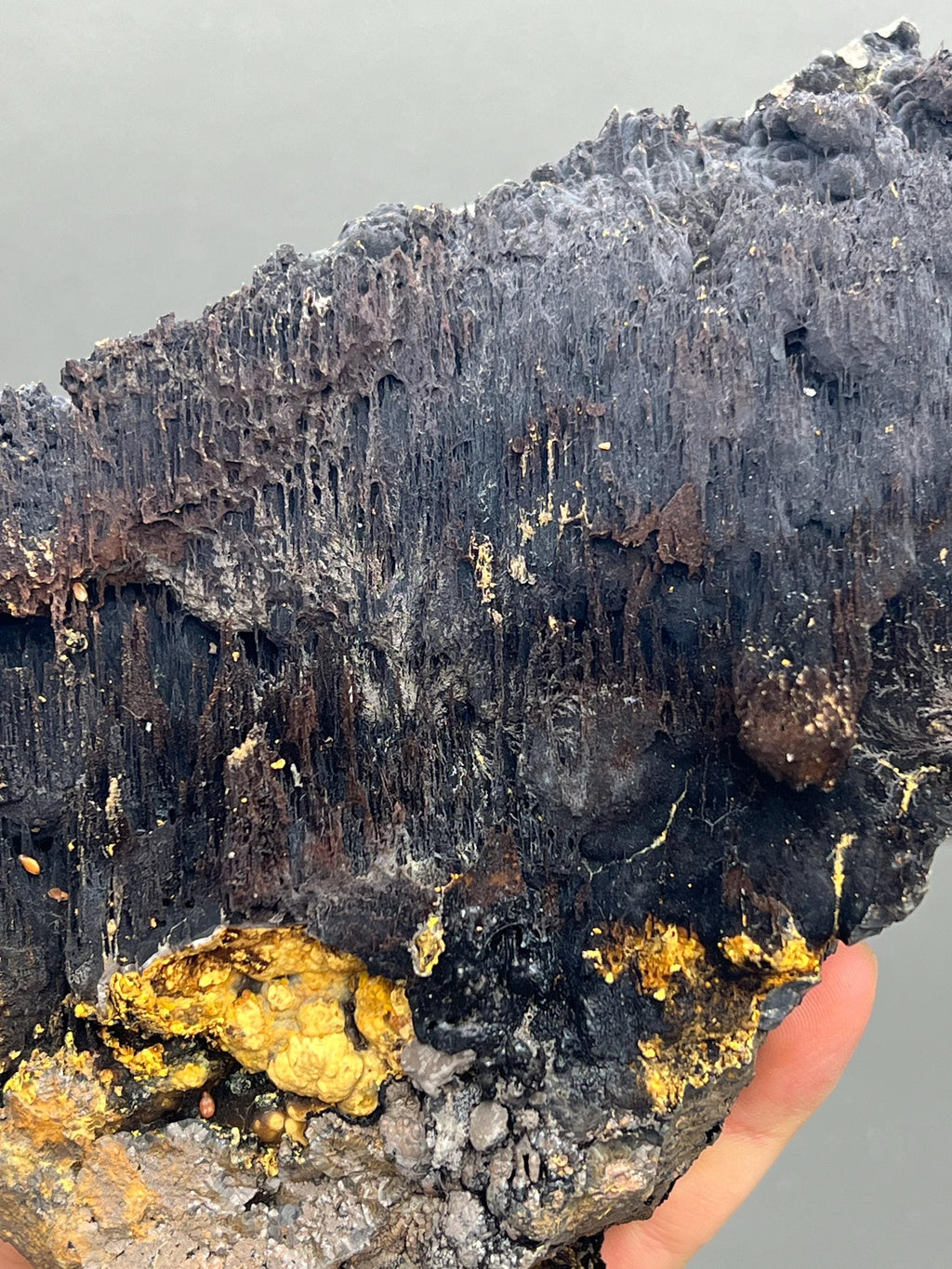 Limonite And Specularite On Stalactite Goethite - Crystal Gemstone AE 