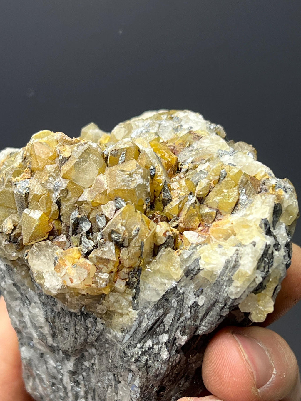 Galena With Crystal Calcite - Crystal Gemstone AE 